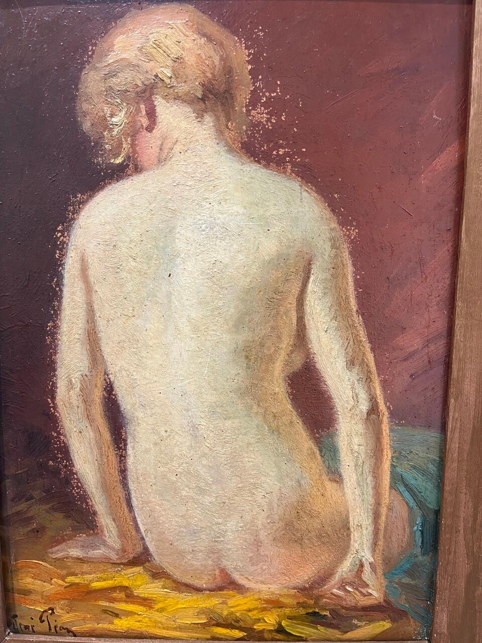 Signiertes Öl auf Platte Weiblicher Akt
Frankreich 1950er Jahre