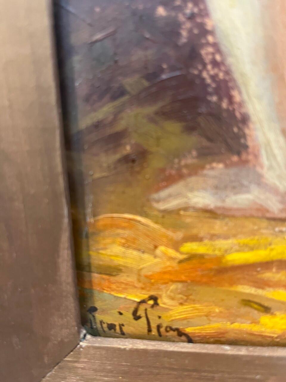 Signiertes Öl auf Platte Weiblicher Akt (Französisch) im Angebot