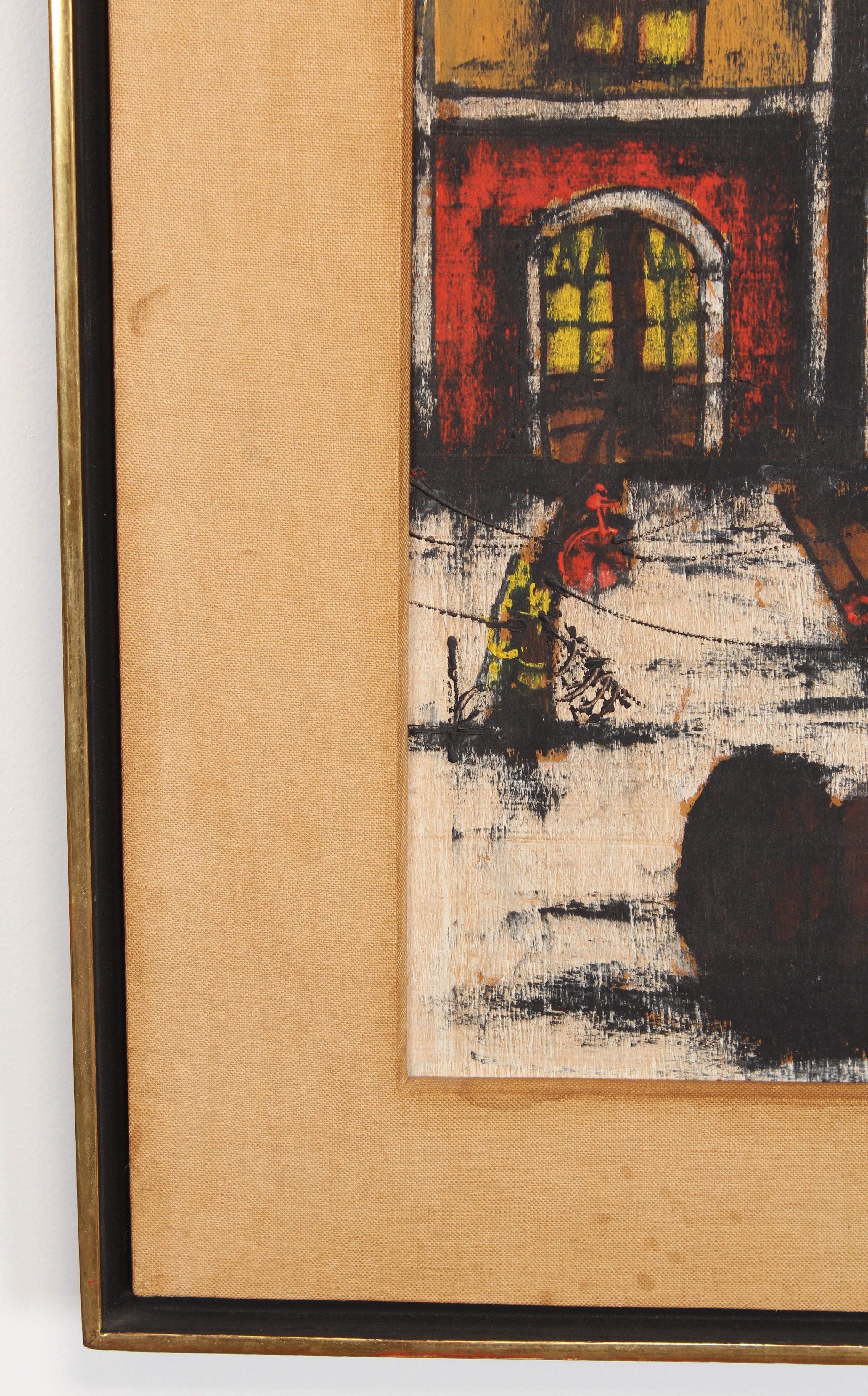 Signiertes Gemälde (Öl auf Holz) von Gennaro Piccini, 