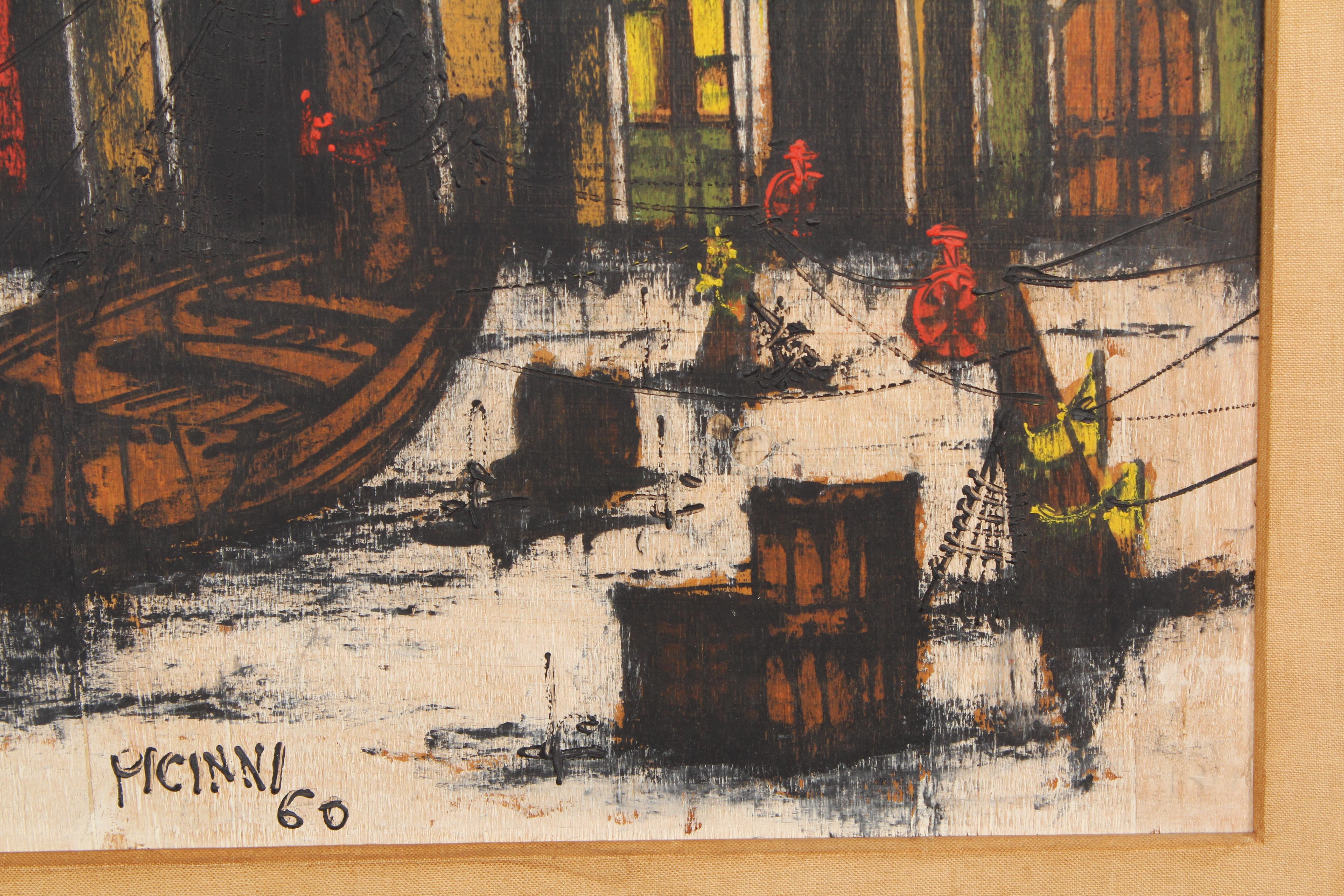 Signiertes Gemälde (Öl auf Holz) von Gennaro Piccini, 