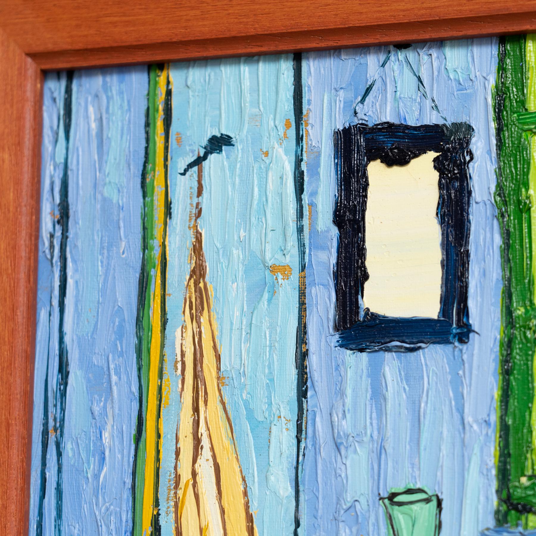 Pittura ad olio firmata dall'artista olandese Geelong dopo Van Gogh 'La camera da letto' in vendita 2