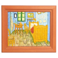 Signed Oil Painting by Dutch Artist Geelong after Van Gogh 'The Bedroom'