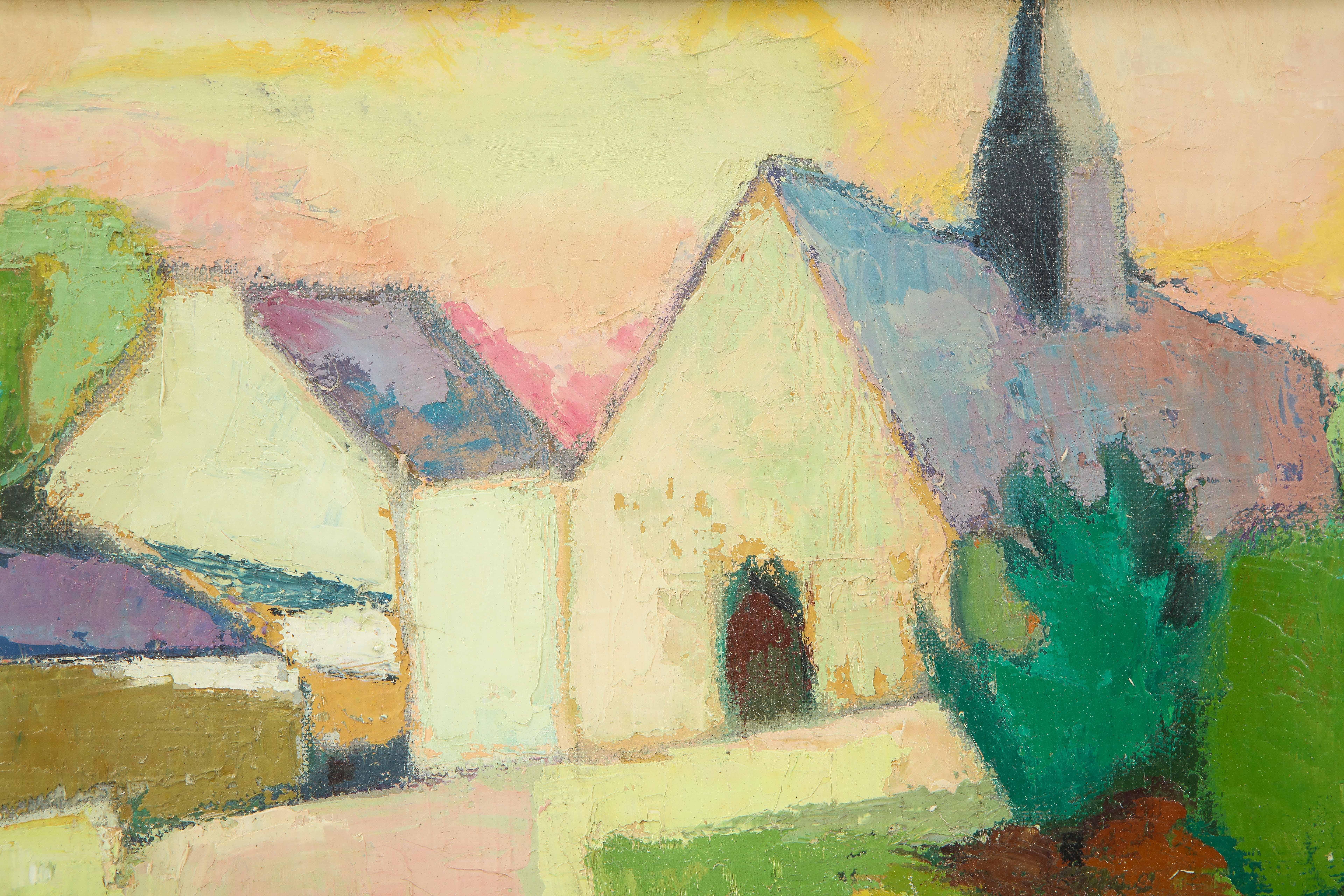 Français Peinture à l'huile signée par Maryvonne Le Deist