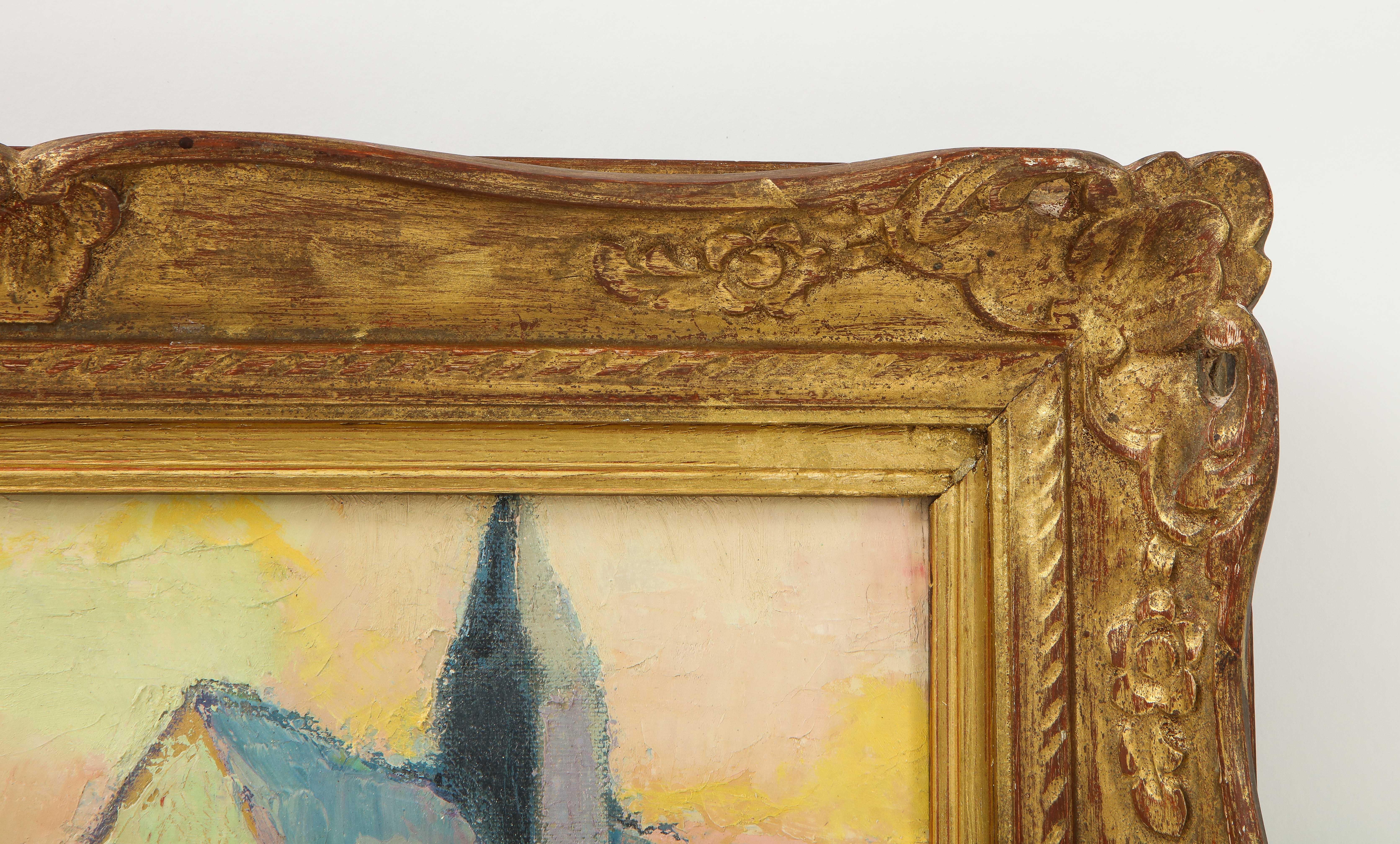 20ième siècle Peinture à l'huile signée par Maryvonne Le Deist