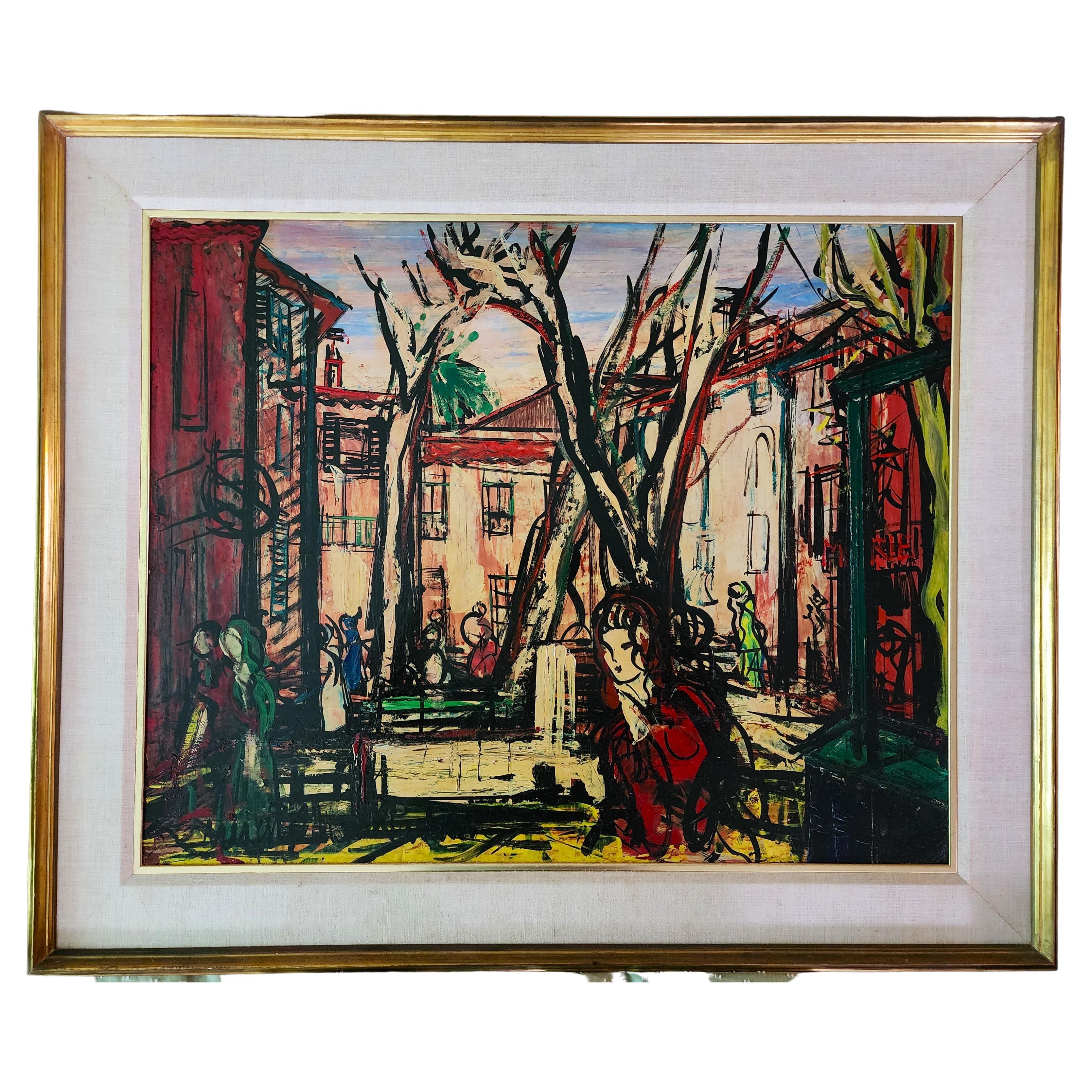 Michel Marie Poulain Signed Oil Painting 1953
