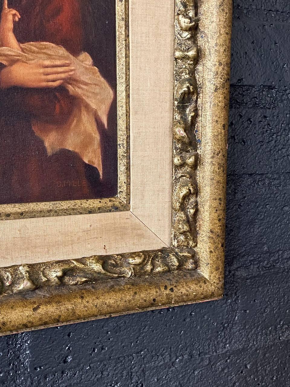 Pittura ad olio firmata di Mother & Child In condizioni buone in vendita a Los Angeles, CA