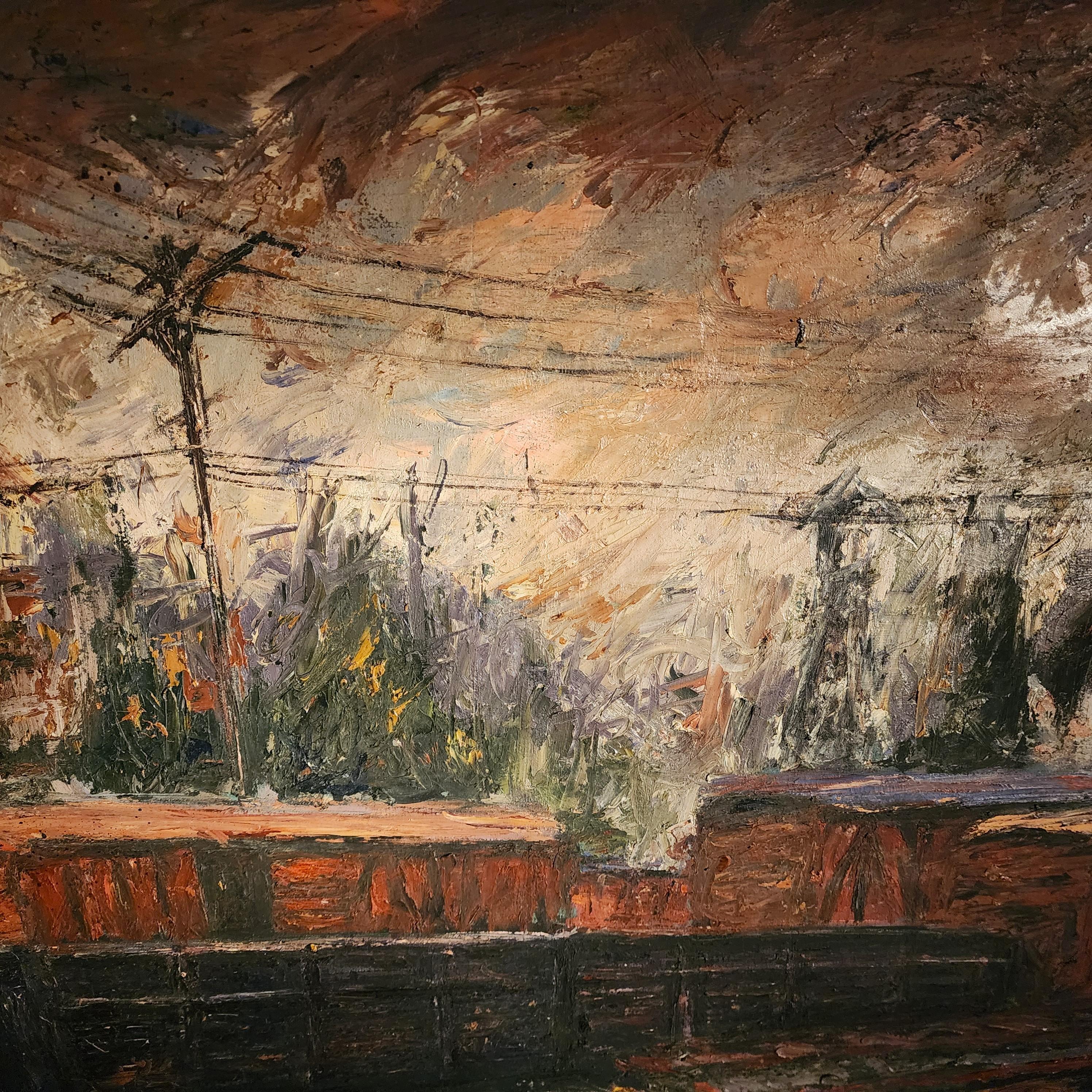 Signiertes Ölgemälde auf Leinwand 1989 im Zustand „Gut“ im Angebot in Lake Worth, FL