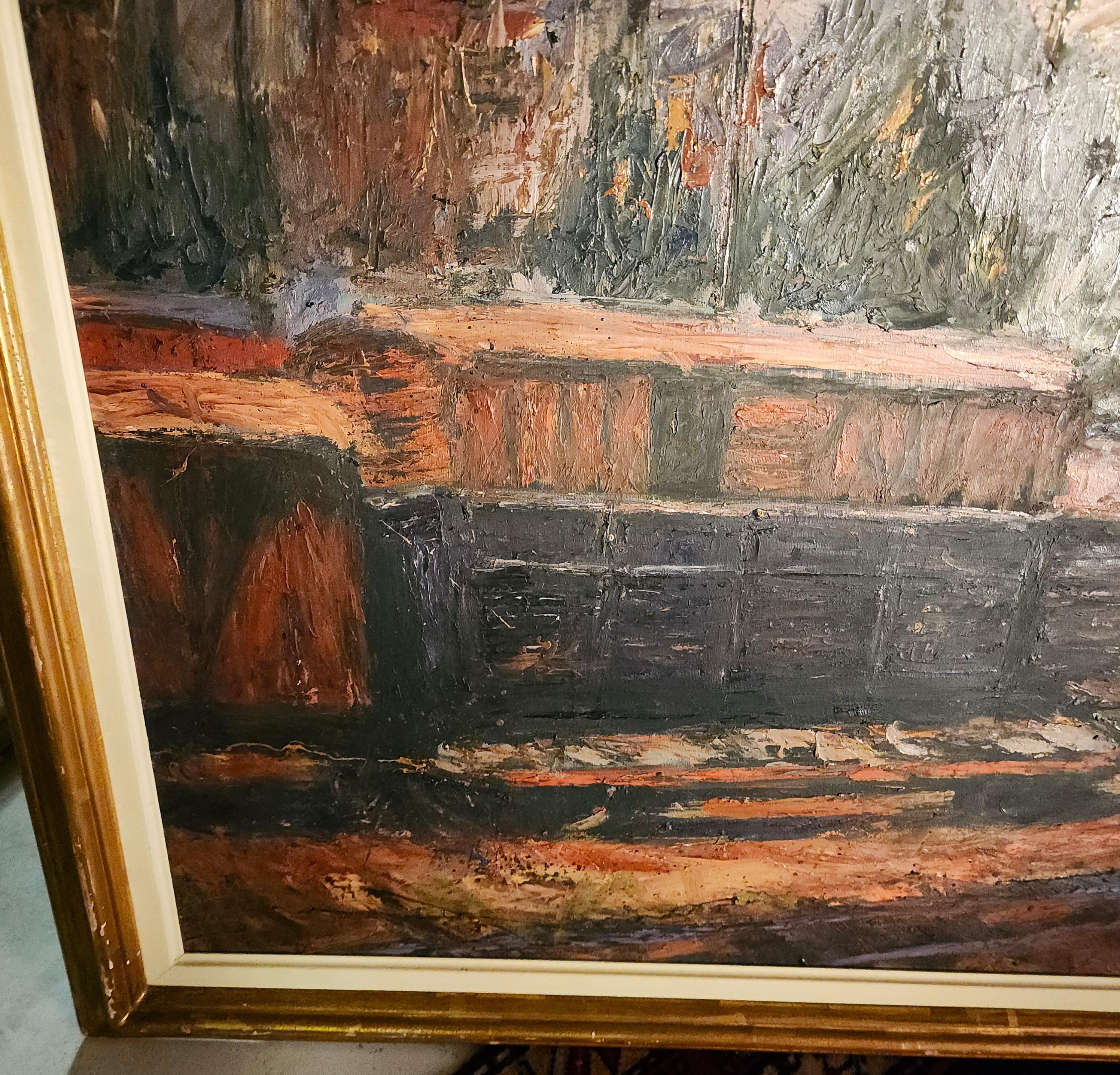 Signiertes Ölgemälde auf Leinwand 1989 im Angebot 1