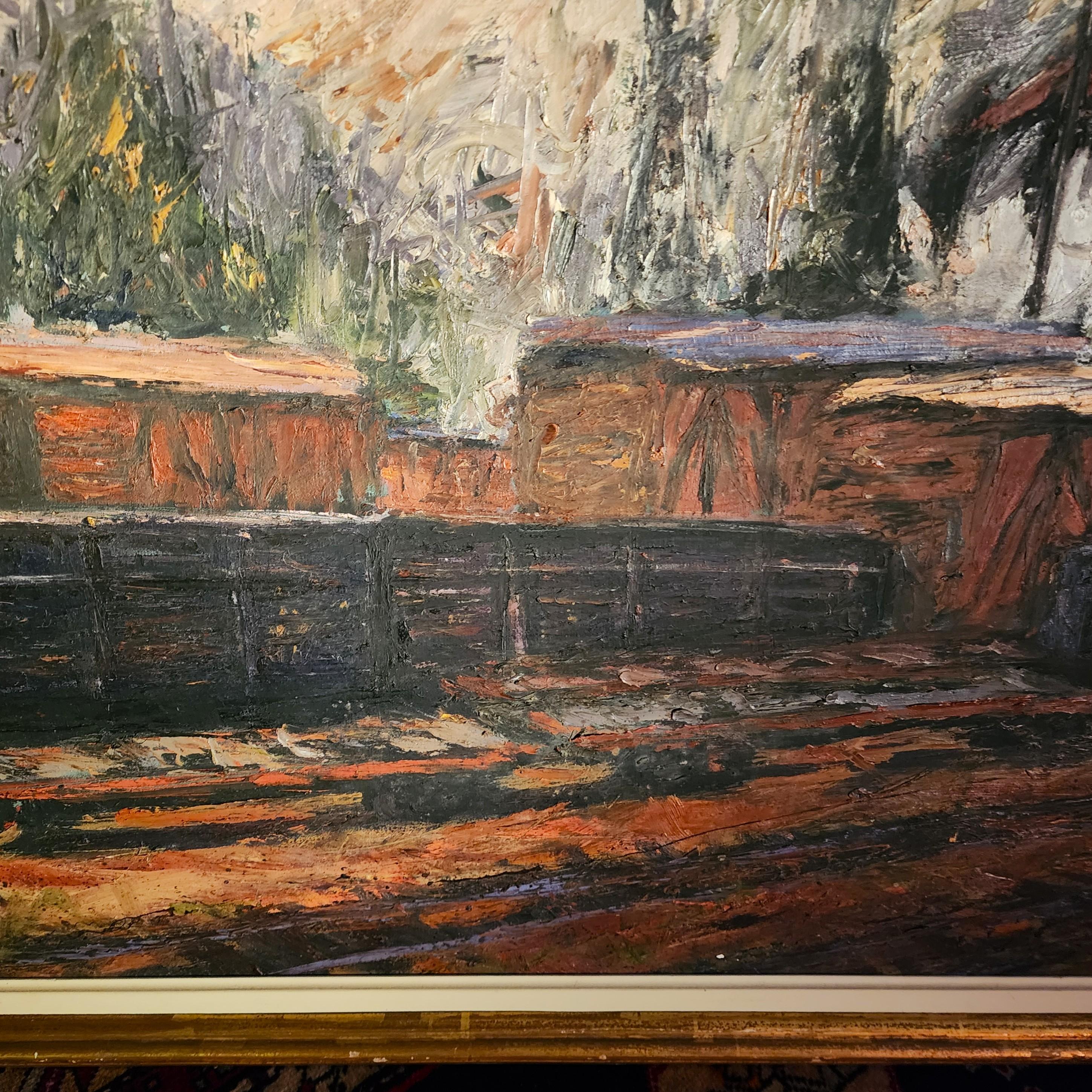 Signiertes Ölgemälde auf Leinwand 1989 im Angebot 2