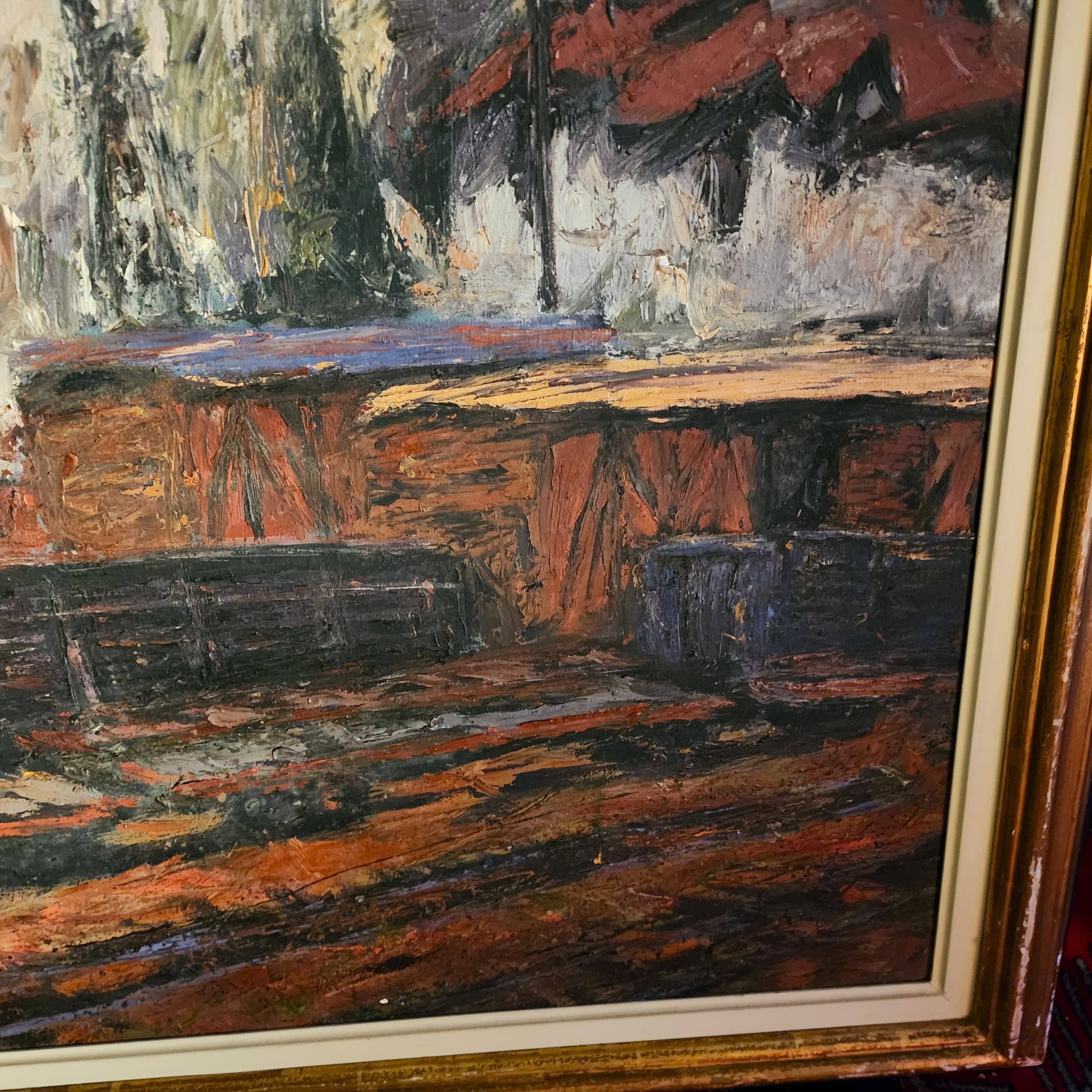 Signiertes Ölgemälde auf Leinwand 1989 im Angebot 3