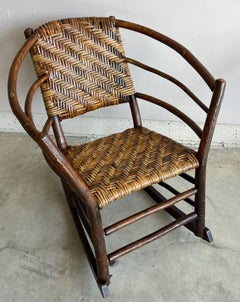 Chaise à bascule signée Old Hickory Hickory