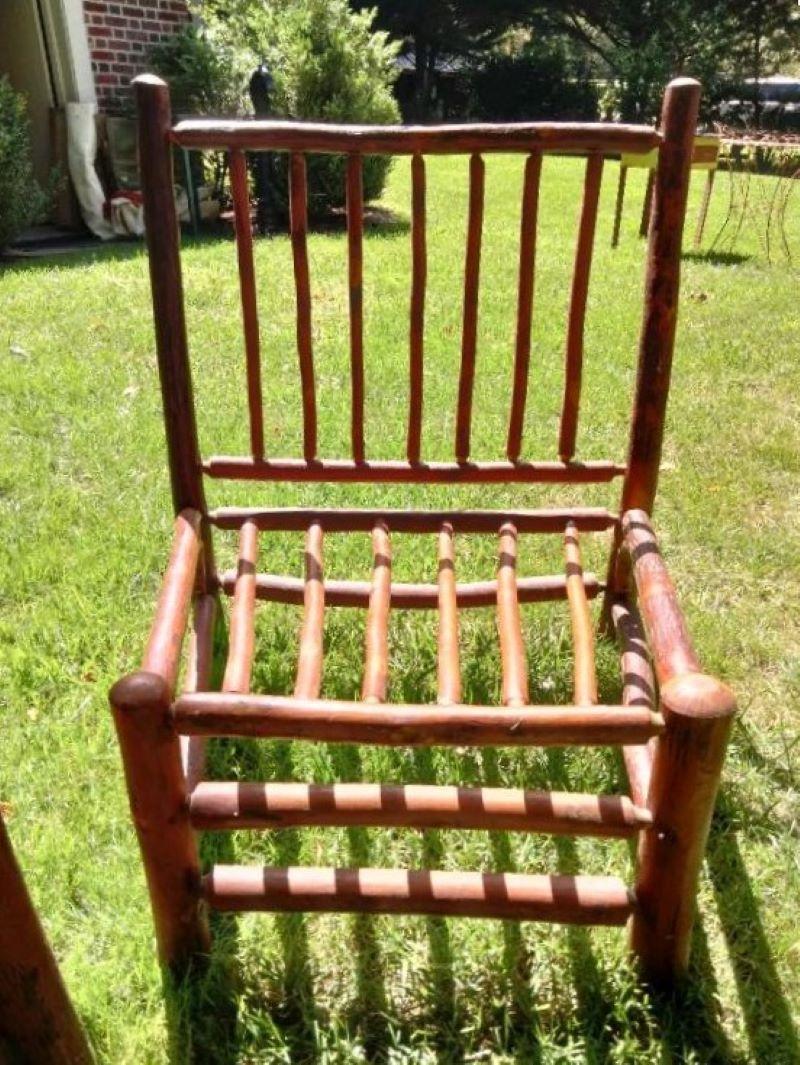 Sillas de playa/césped Old Hickory firmadas -Pareja en Bueno estado para la venta en Los Angeles, CA