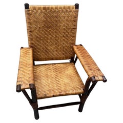 Signed Old Hickory & Rattan Arm Chair