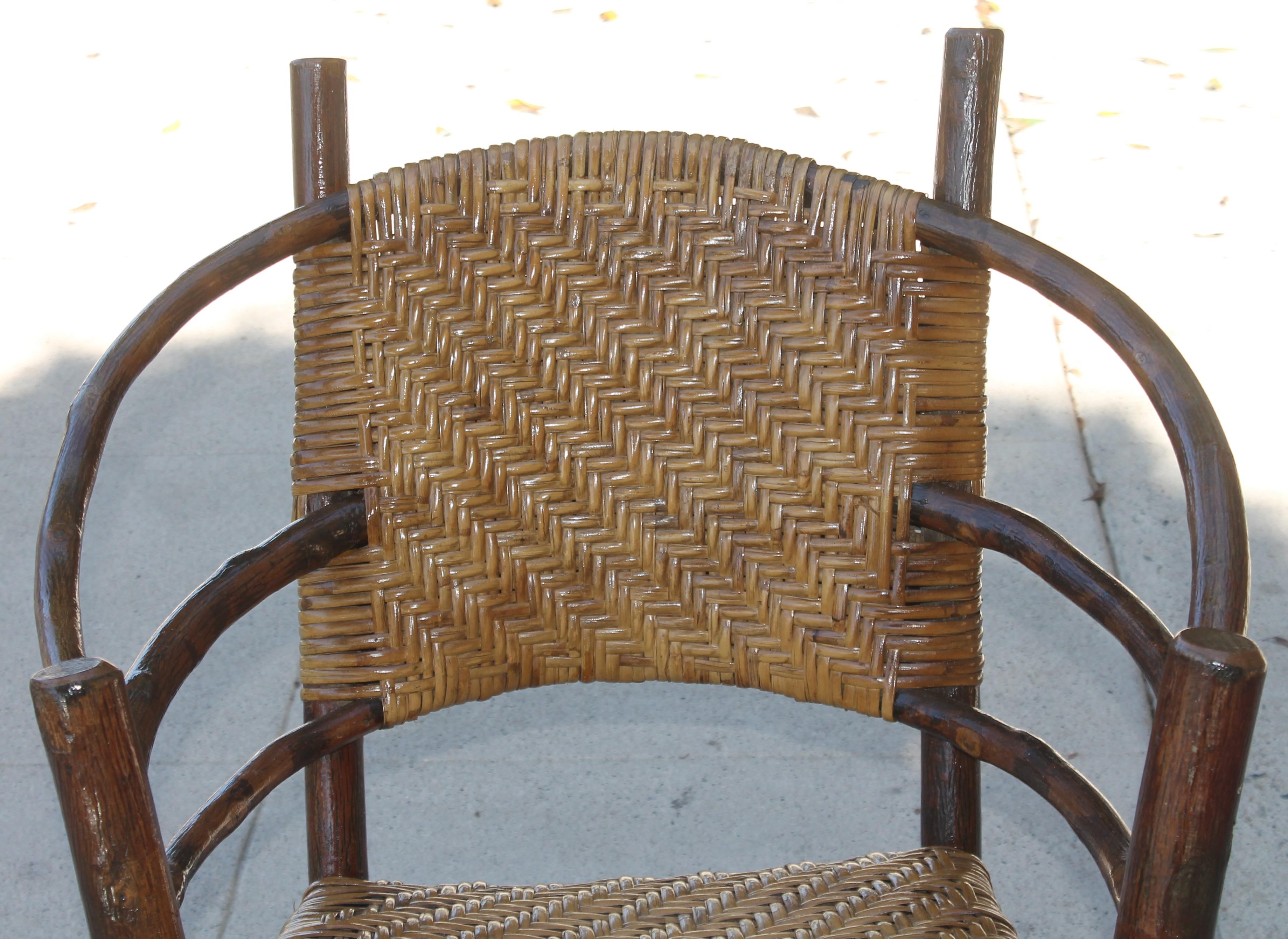 Signed Old Hickory Rocking Chairs, Pair In Good Condition In Los Angeles, CA