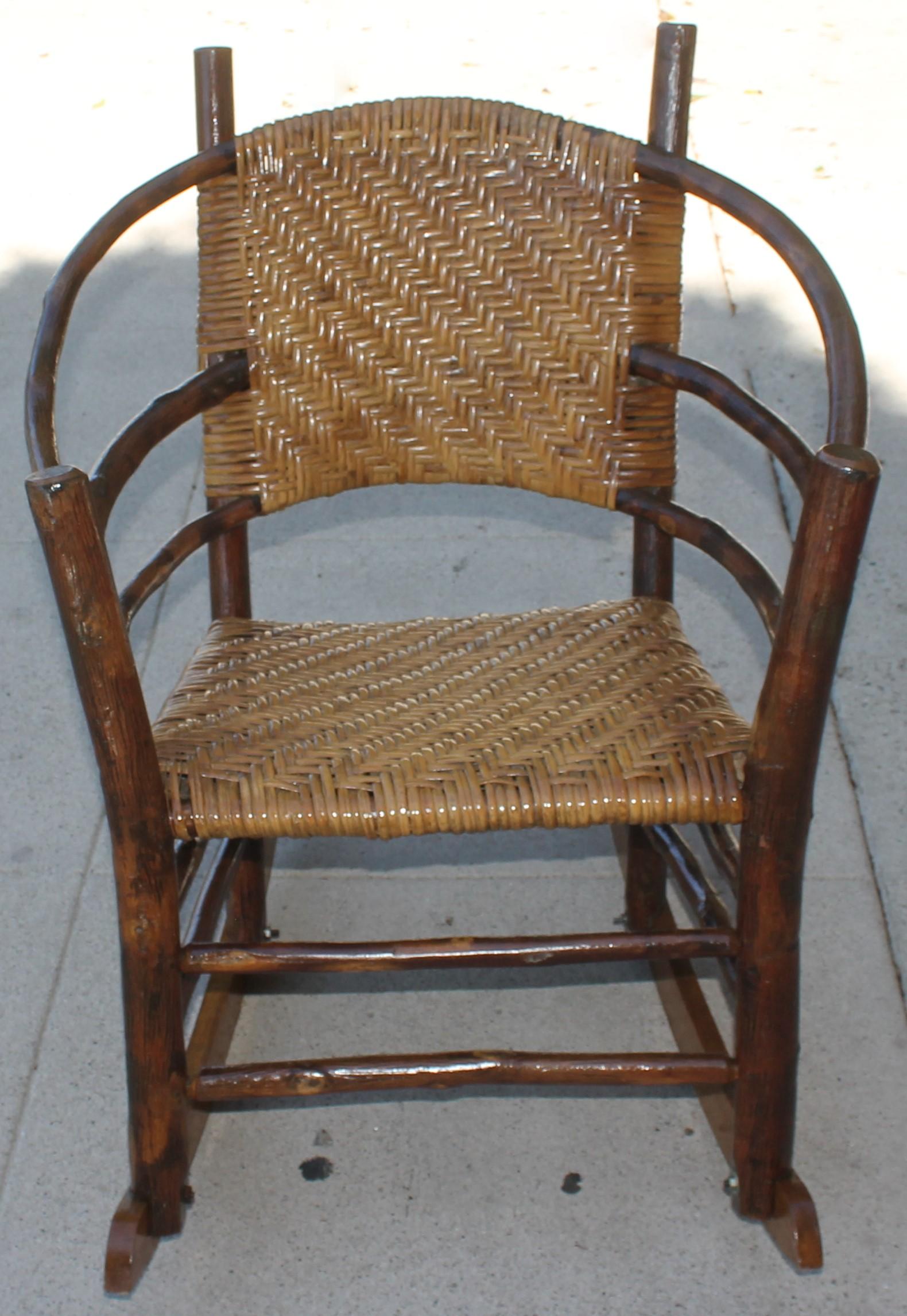20th Century Signed Old Hickory Rocking Chairs, Pair