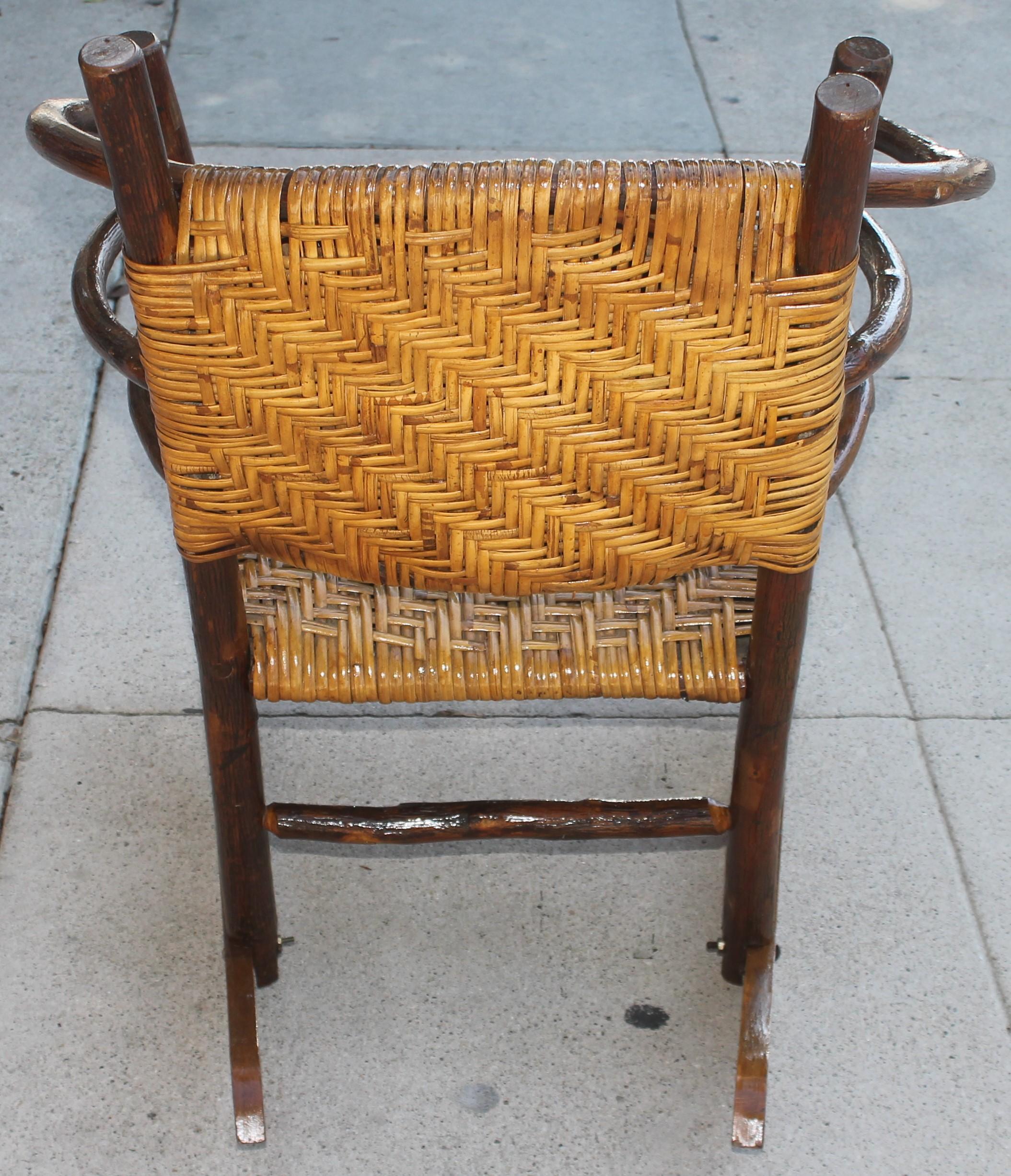 Wood Signed Old Hickory Rocking Chairs, Pair