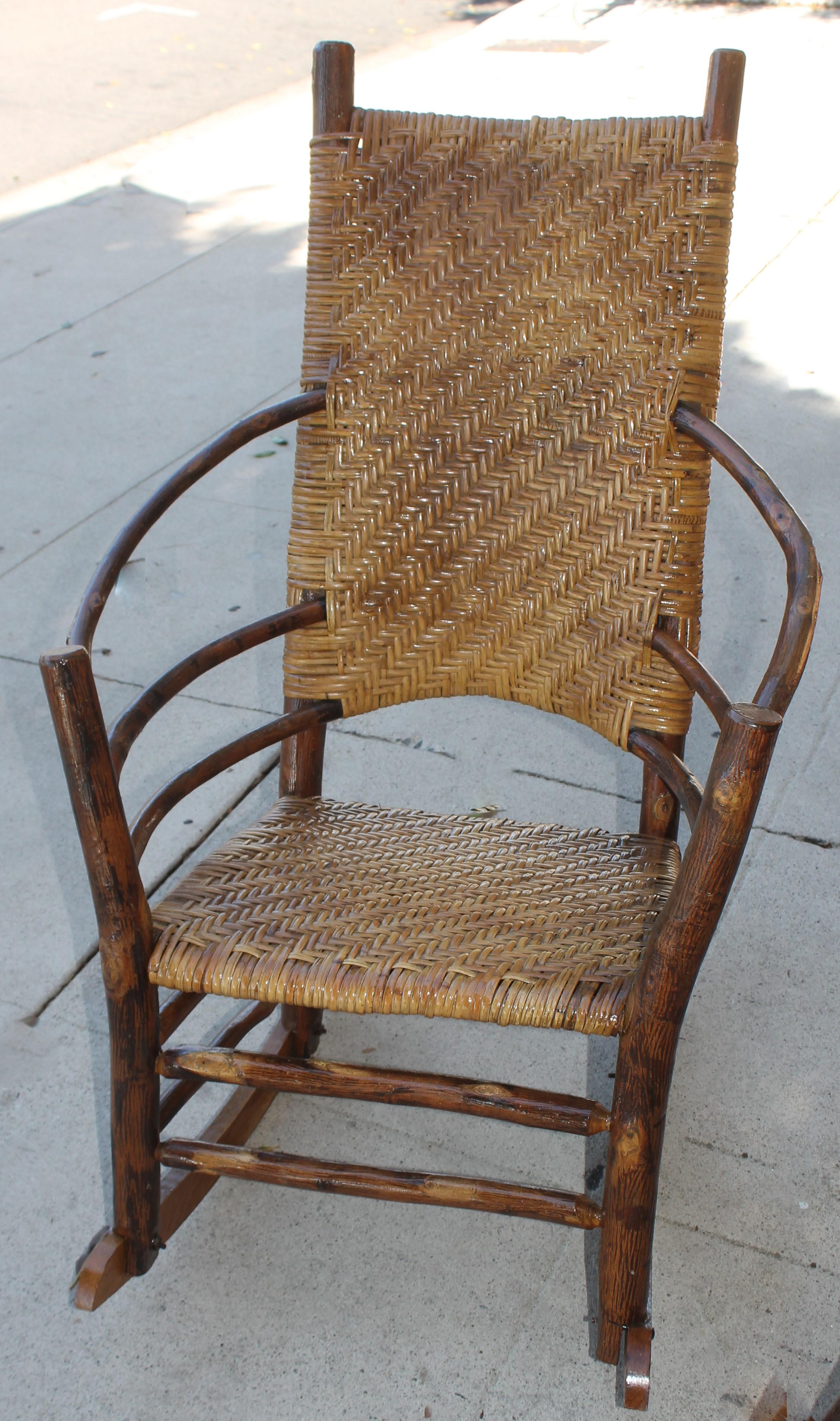 Signed Old Hickory Rocking Chairs, Pair 1