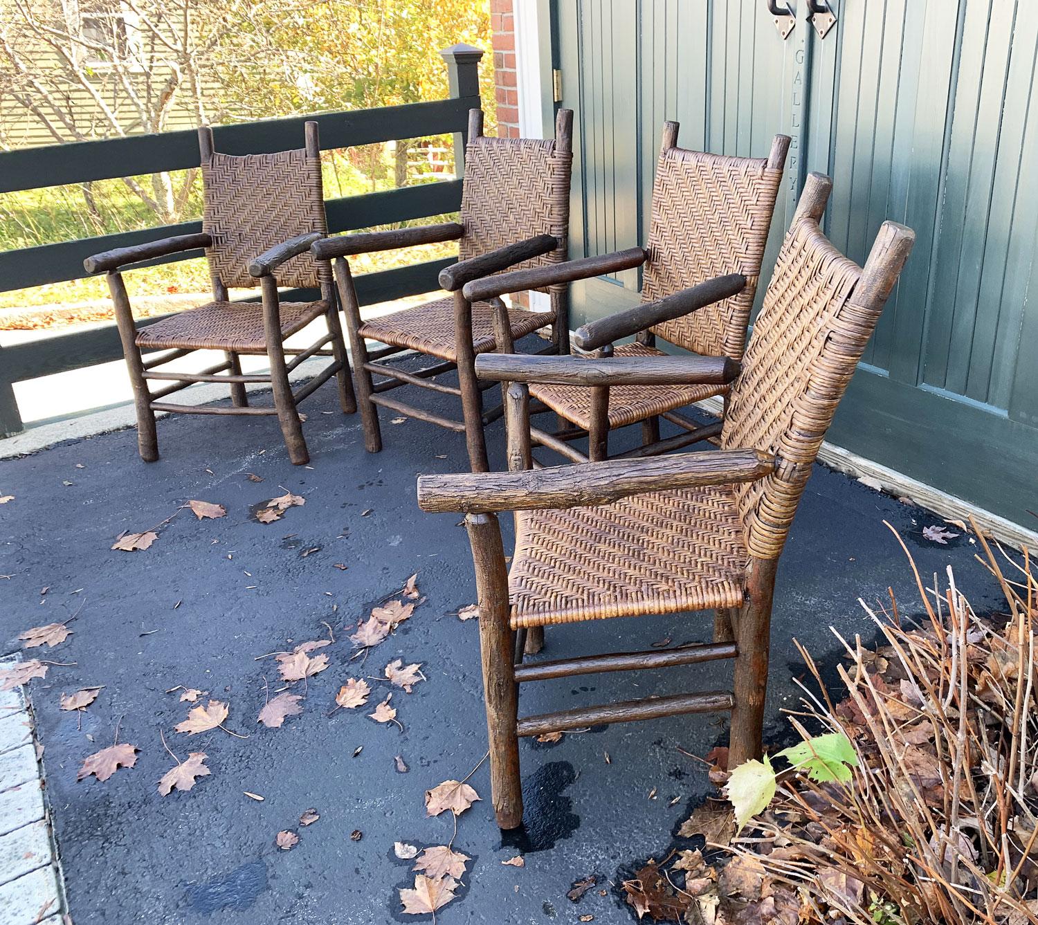 American Signed Old Hickory Set of  Four Armchairs