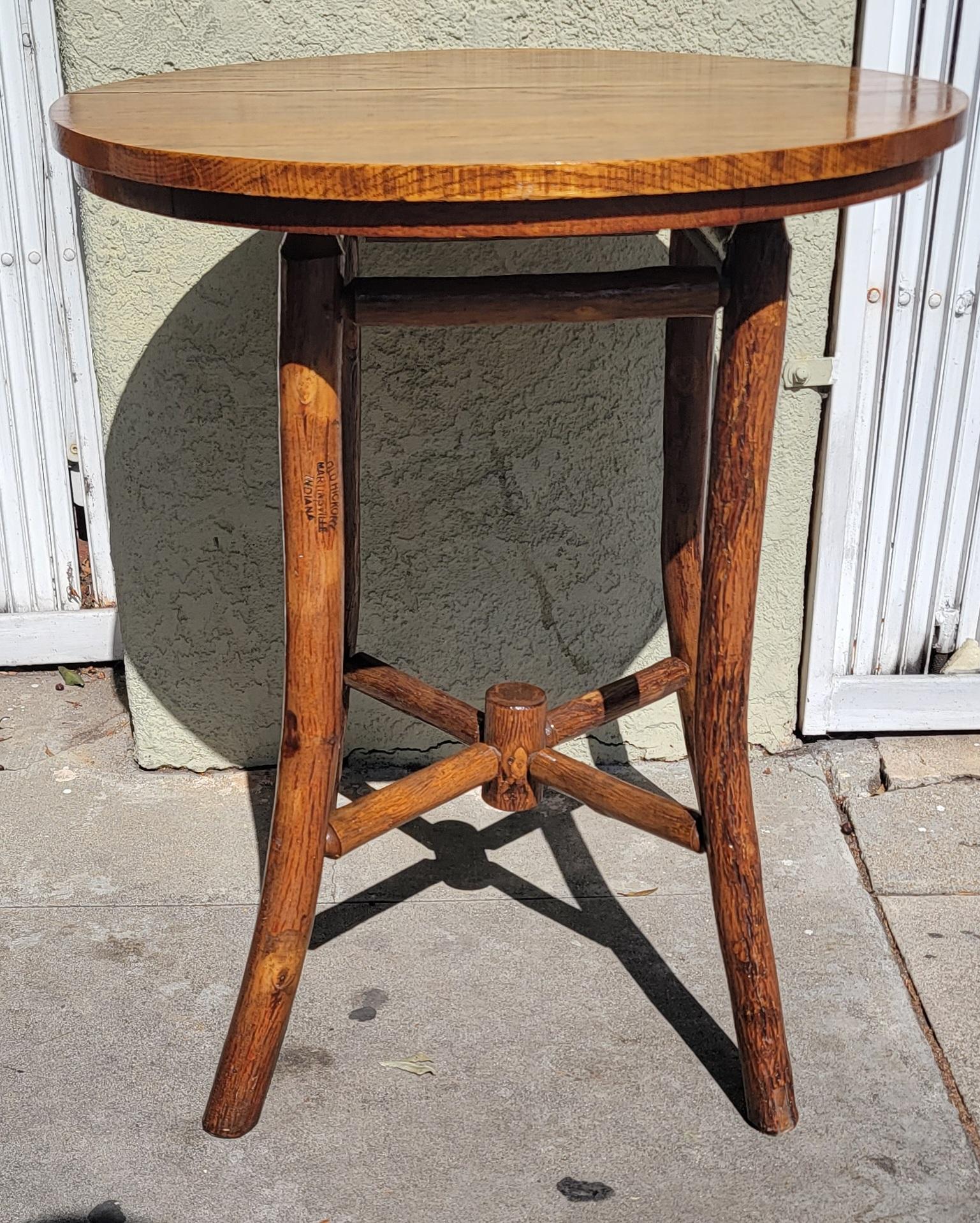 1920's Signed old hickory side table. Hand crafted and and great condition.