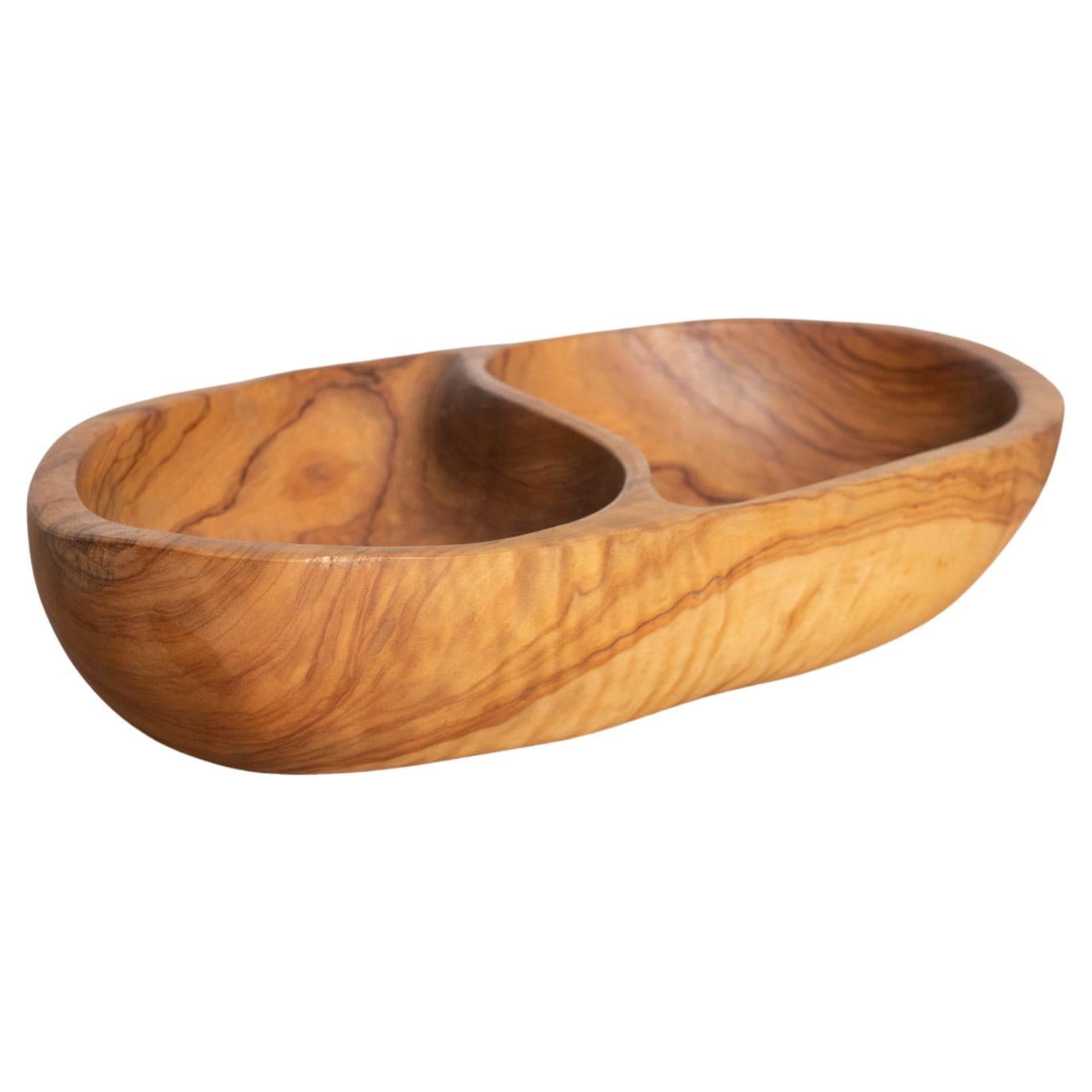 Signed Olive Wood Fine Bowl, circa 1950 For Sale