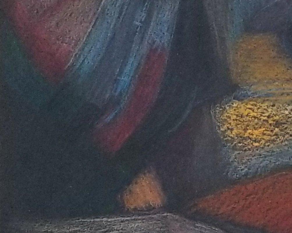 ARTE Arte originale firmata, Ragazza con un levriero acquerello VENDITA CHIUSA In condizioni buone in vendita a Warrenton, OR