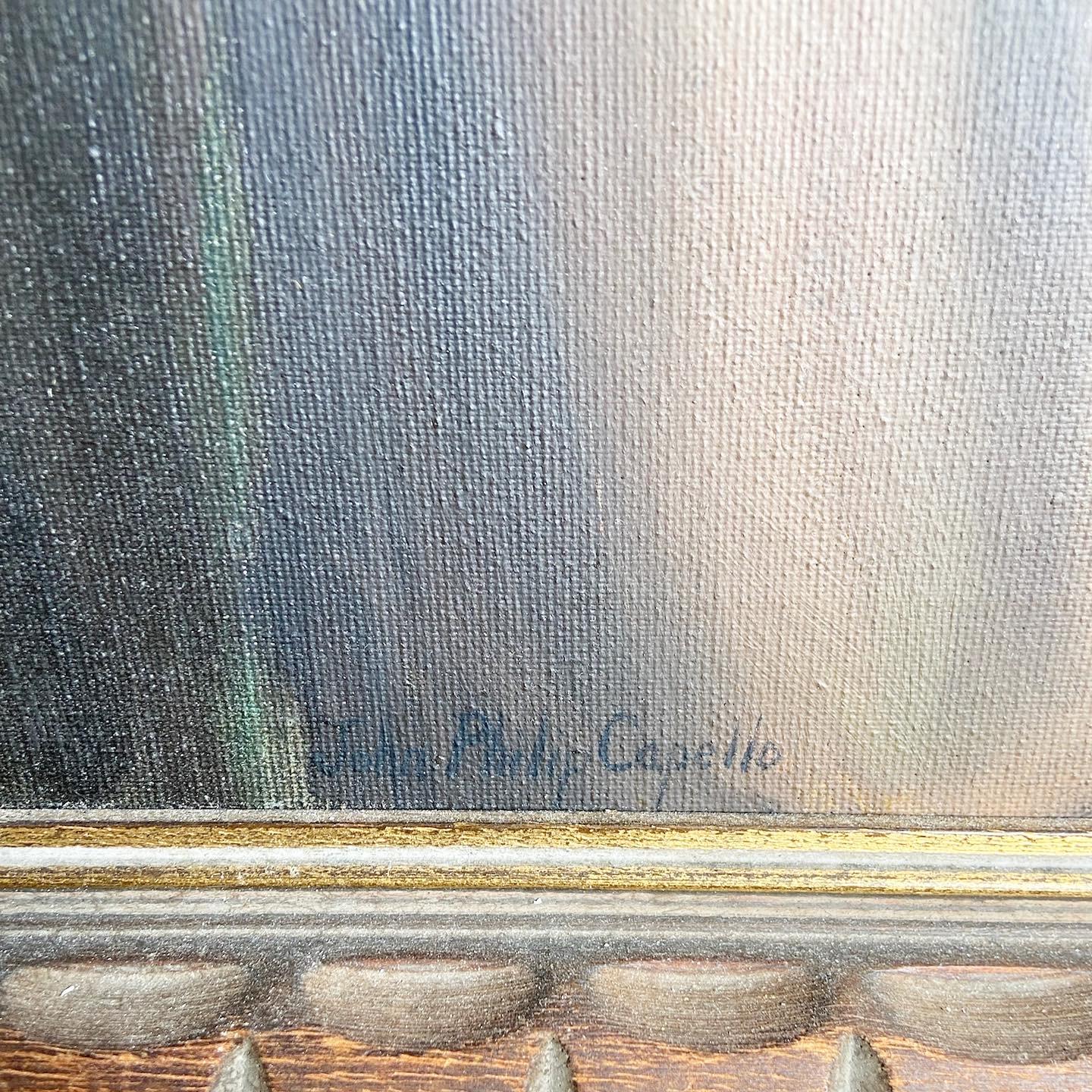 Mid-Century Modern Signed Original John Phillip Capella Painting, Shepherd of the Hills For Sale
