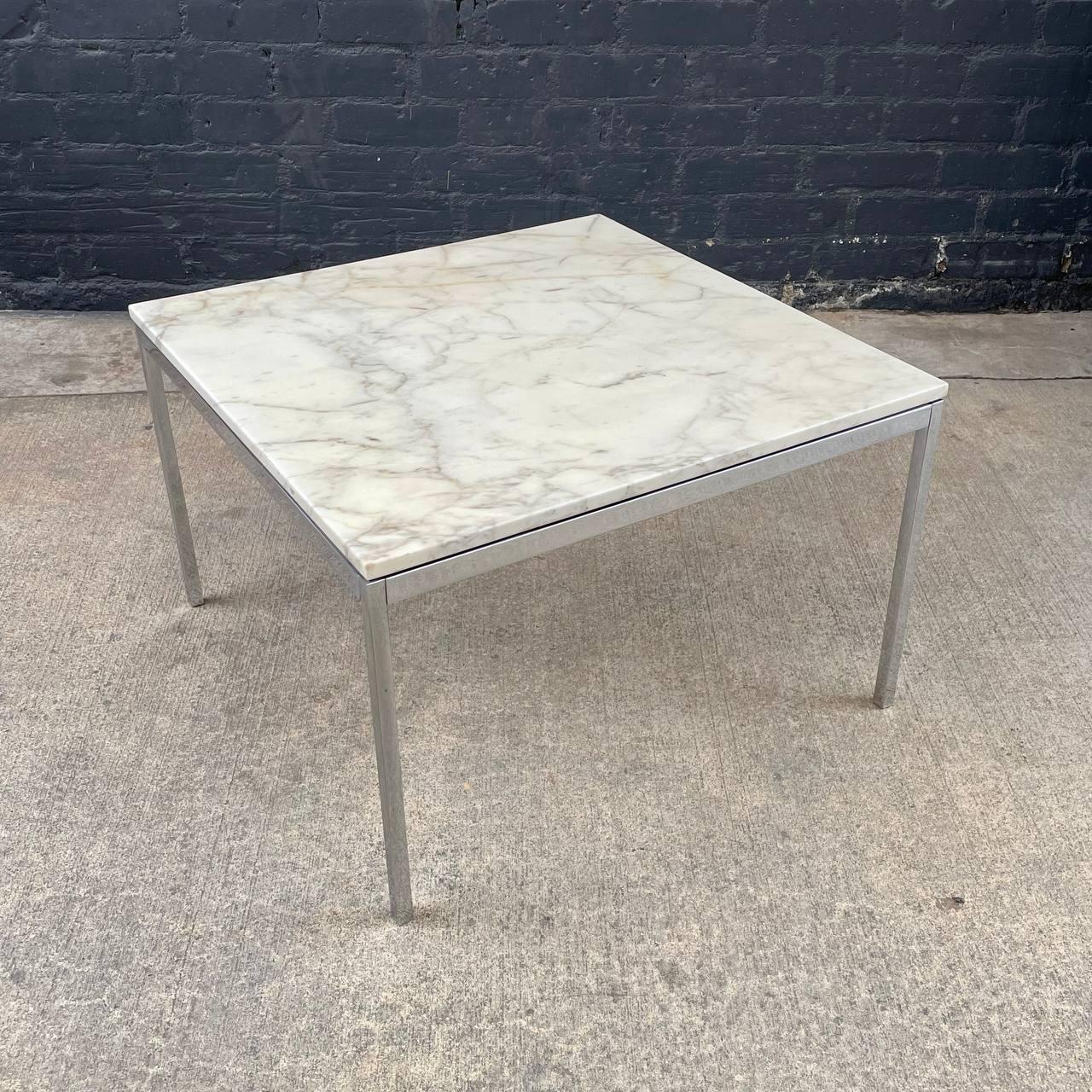 American Signed Original Mid-Century Modern Carrara Marble Coffee Table by Knoll For Sale
