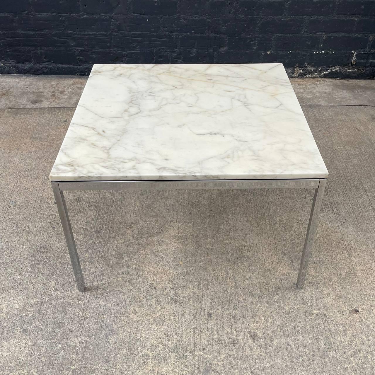 Mid-20th Century Signed Original Mid-Century Modern Carrara Marble Coffee Table by Knoll For Sale