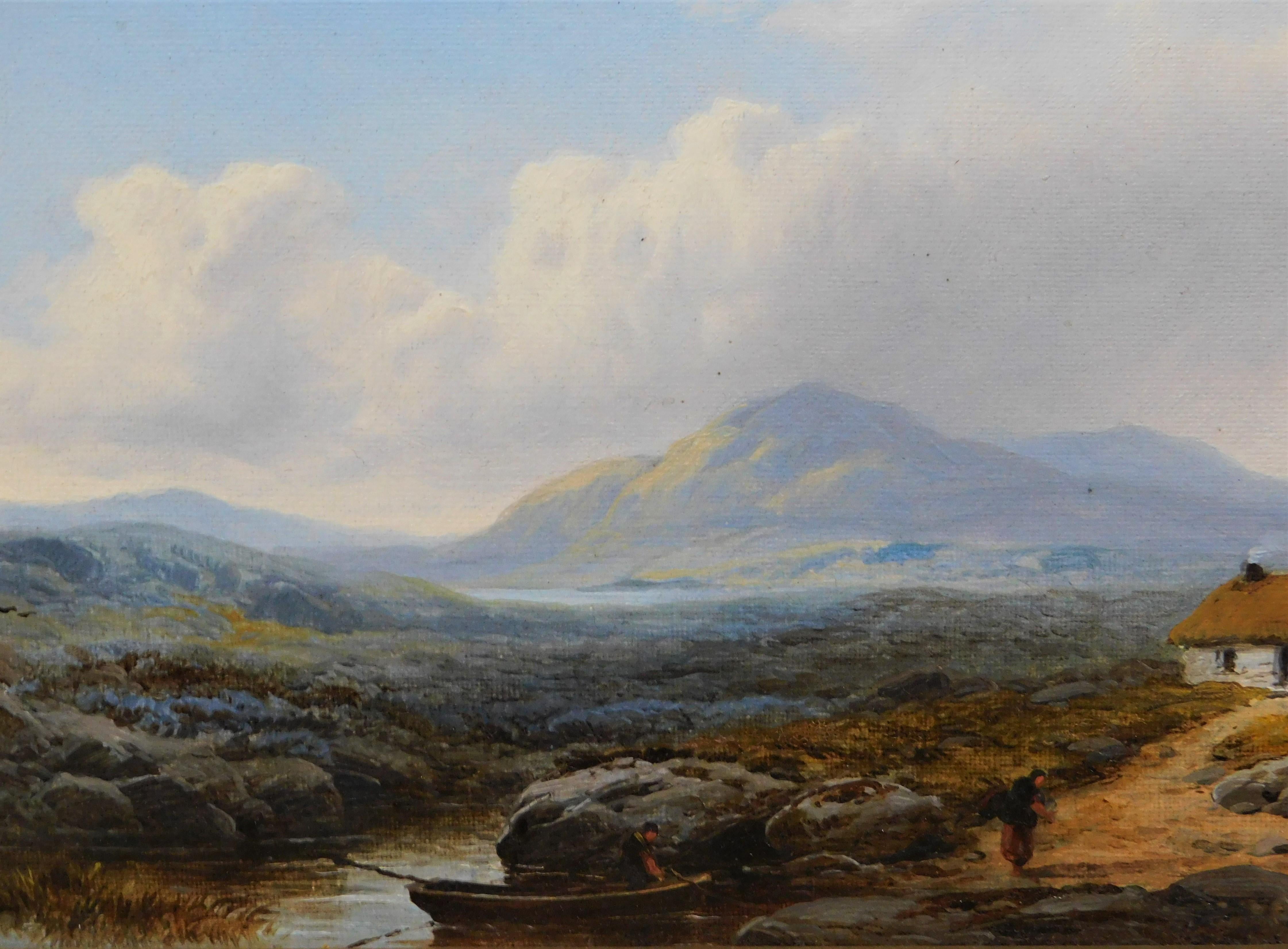 Écossais Peinture à l'huile originale signée de l'artiste britannique George Blackie Sticks:: '1843-1936'