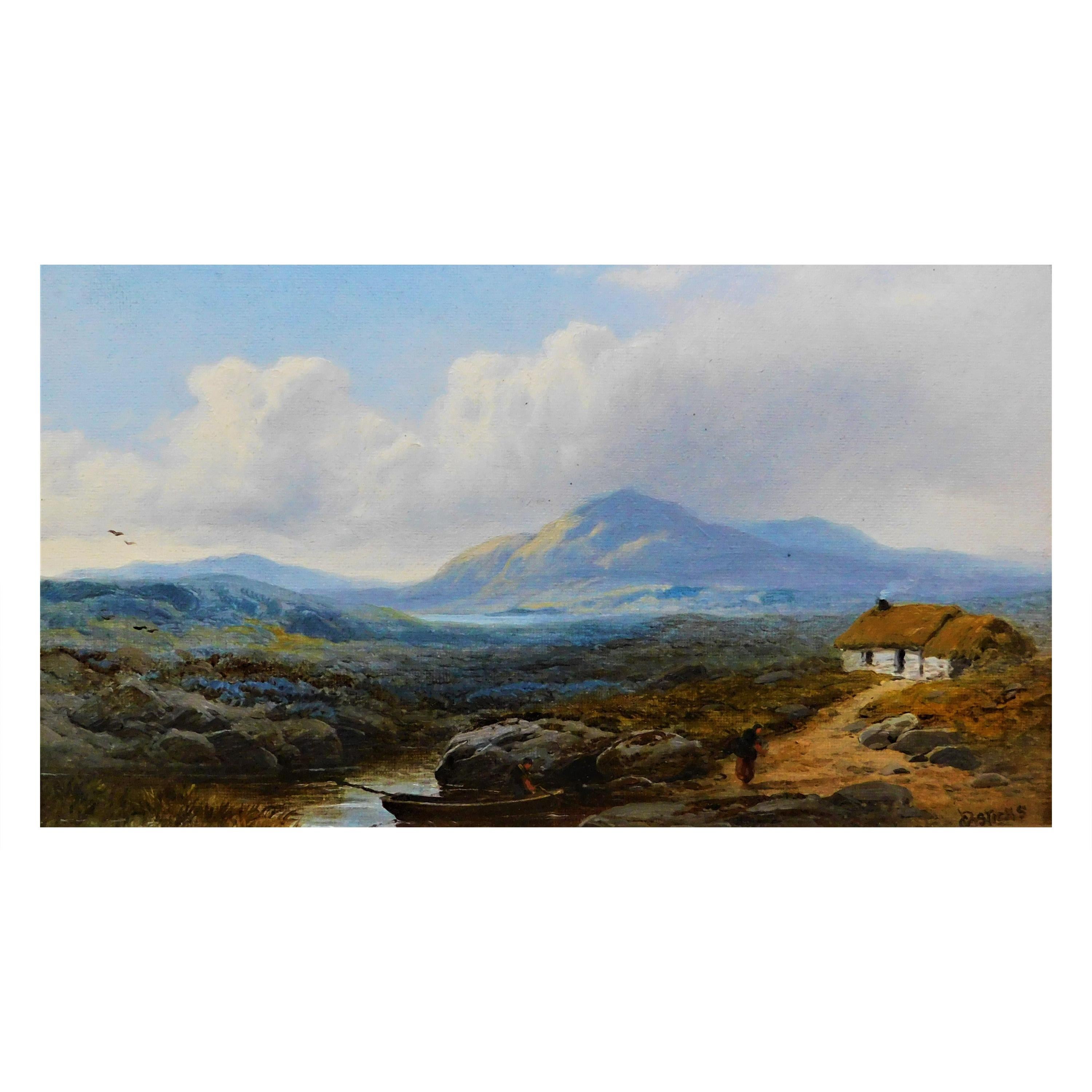 Signed Original Oil Painting British Artist George Blackie Sticks, '1843-1936'