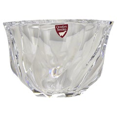 Signed Orrefors Crystal Bowl Dish Keep All with Wavy Cut Design, Sweden