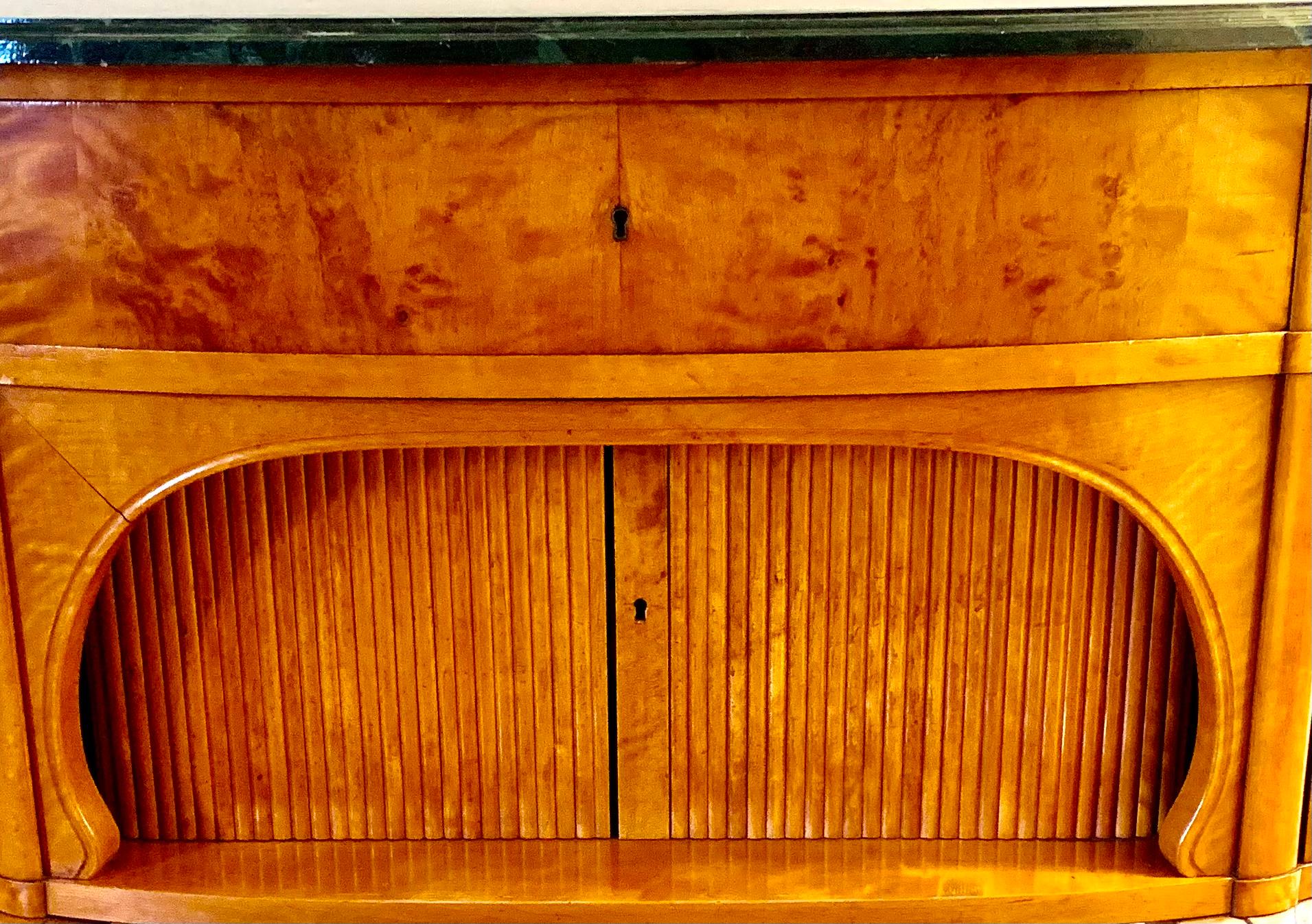 Wood Scandinavian Modern Figured Birch Sideboard Bar Cabinet by Otto Meyer, 1918 For Sale