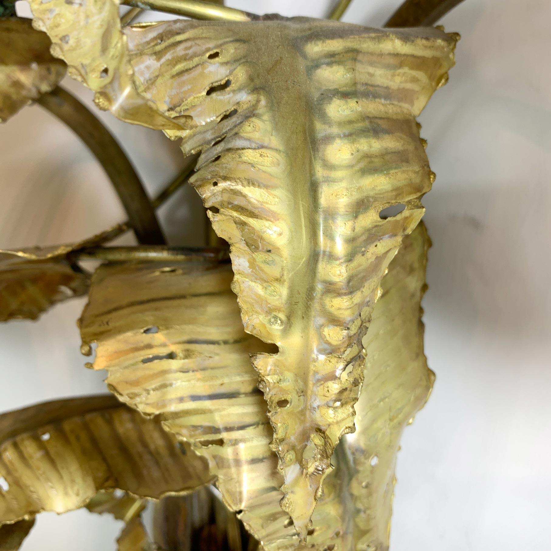 Signierte P. Mas Rossi Naturalistische Blattgold-Wandleuchten im Angebot 4