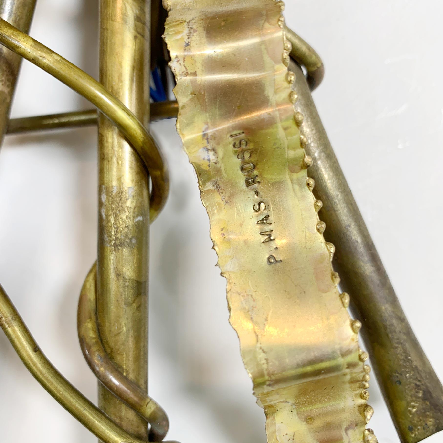 Signierte P. Mas Rossi Naturalistische Blattgold-Wandleuchten (Brutalismus) im Angebot