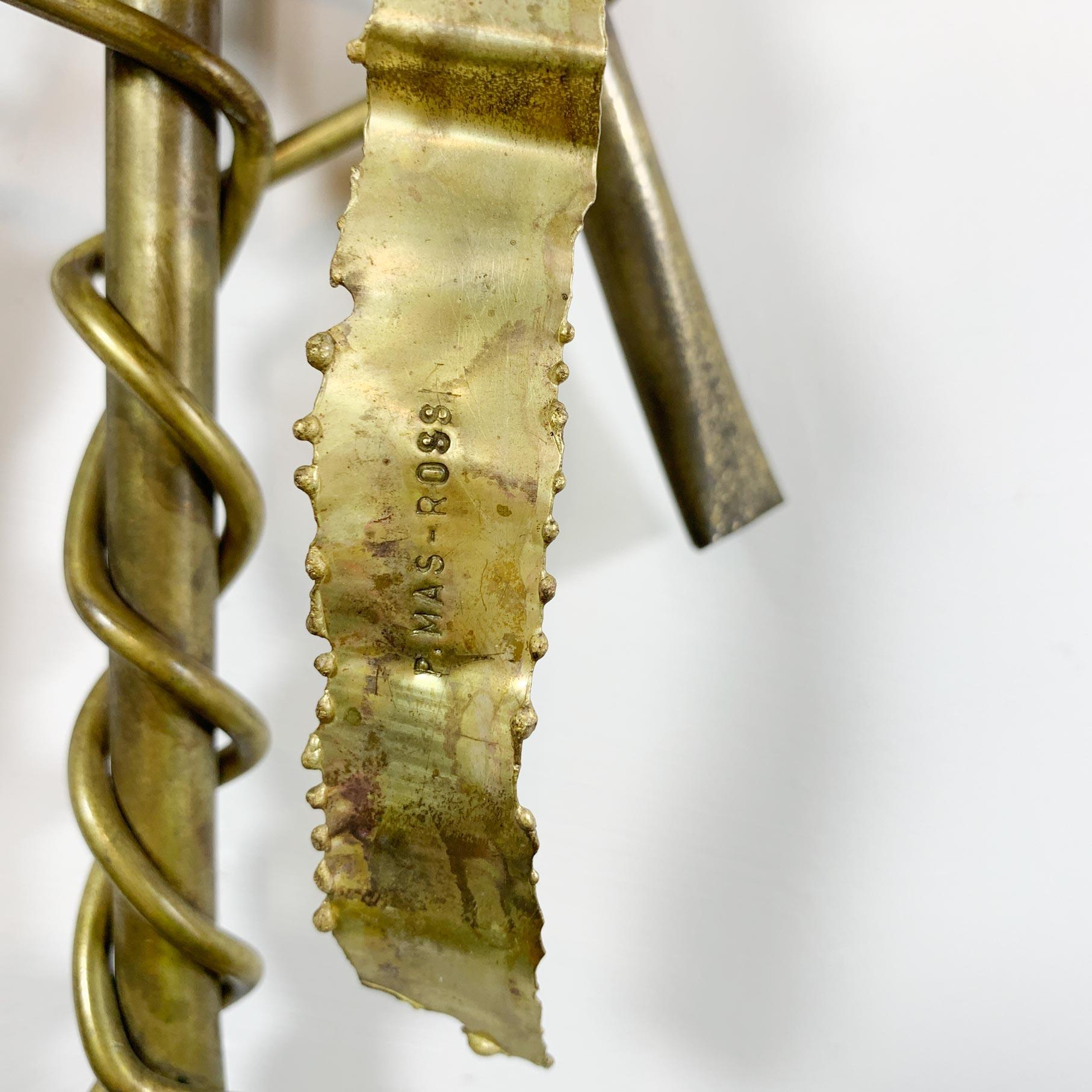 Signierte P. Mas Rossi Naturalistische Blattgold-Wandleuchten im Zustand „Gut“ im Angebot in Hastings, GB