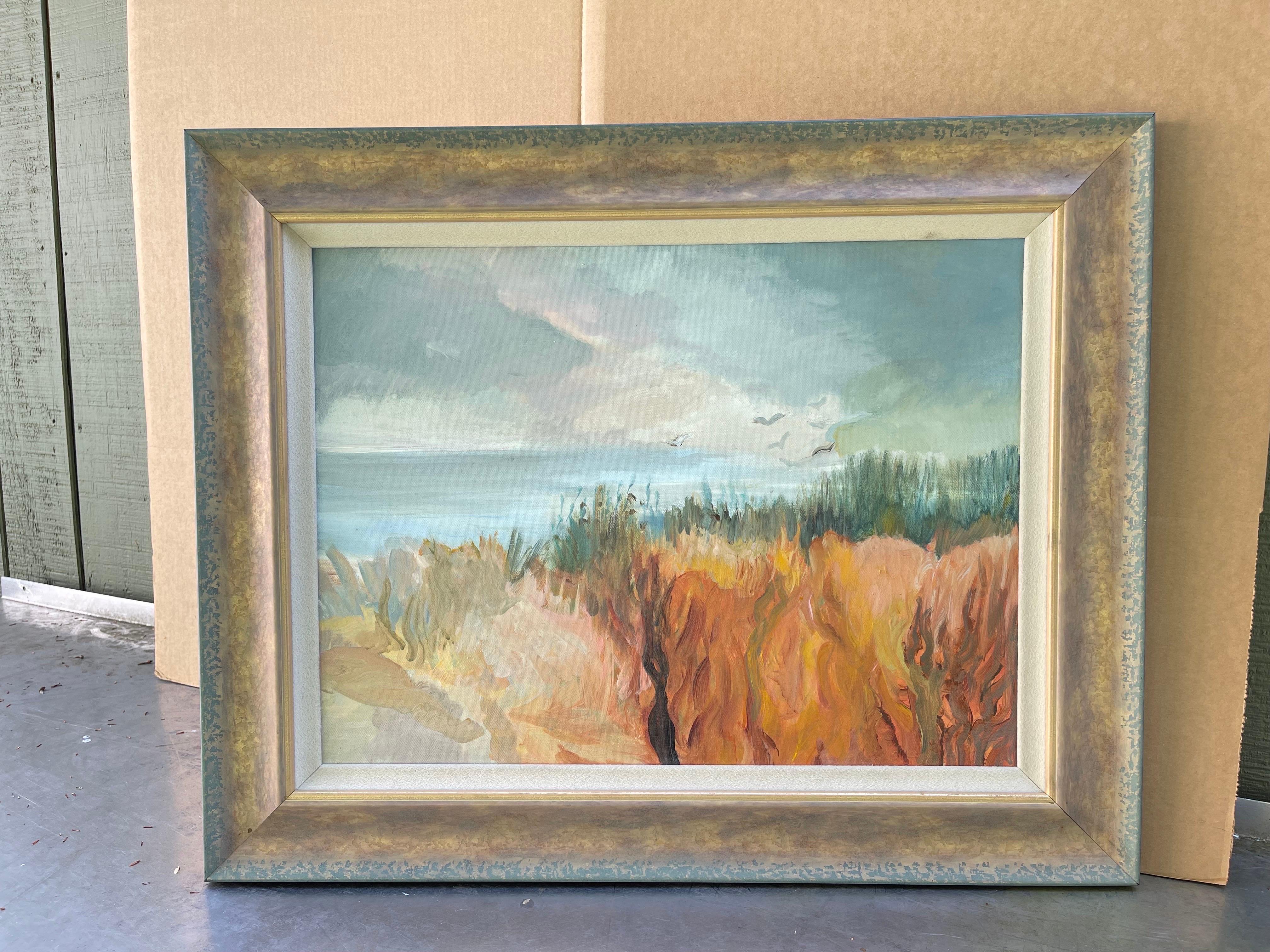 Basha Maryanska Acrylgemälde an der Küste mit dem Titel 