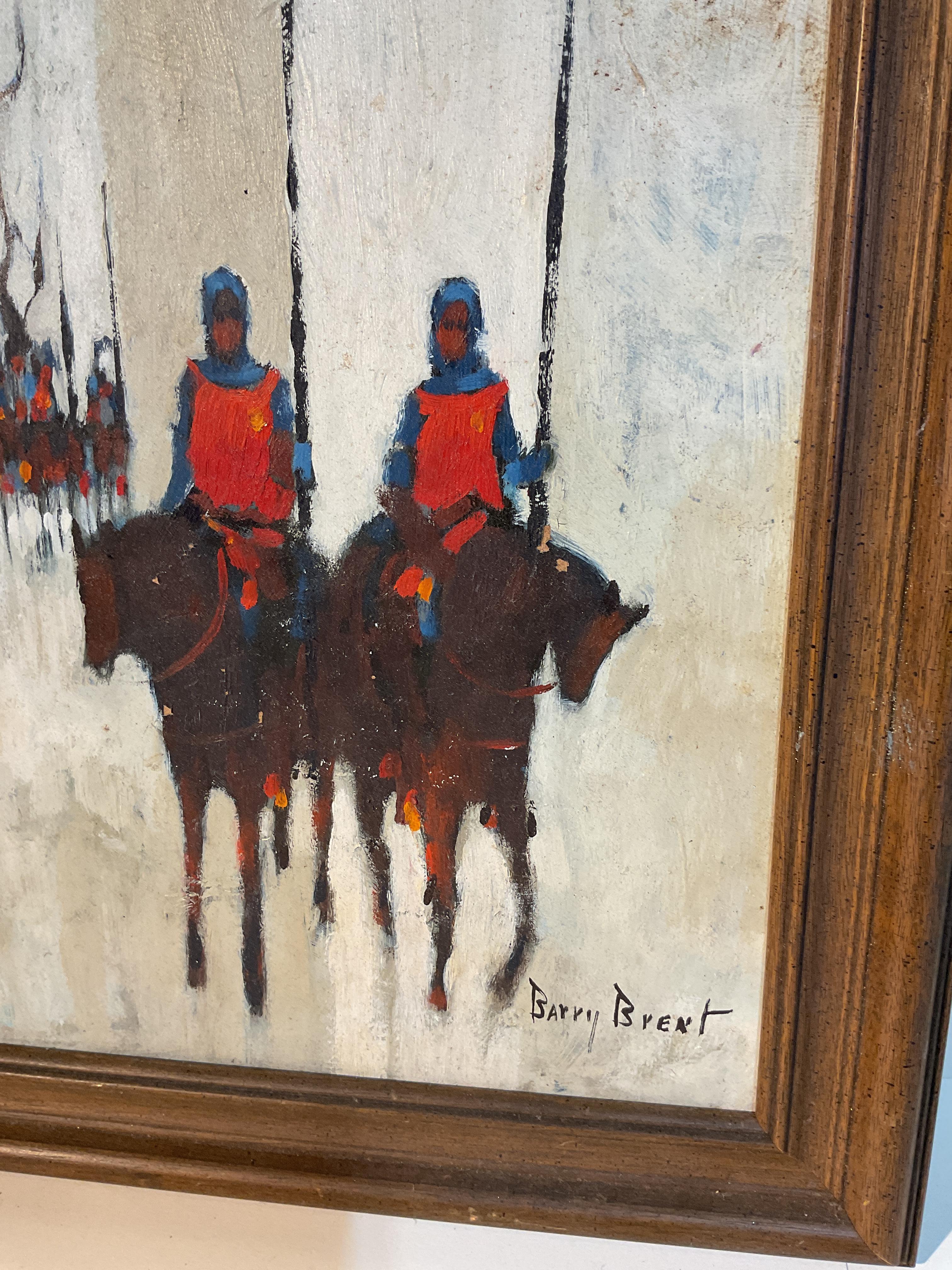 Signiertes Gemälde einer Jagdszene von Barry Brent im Zustand „Gut“ im Angebot in Augusta, GA