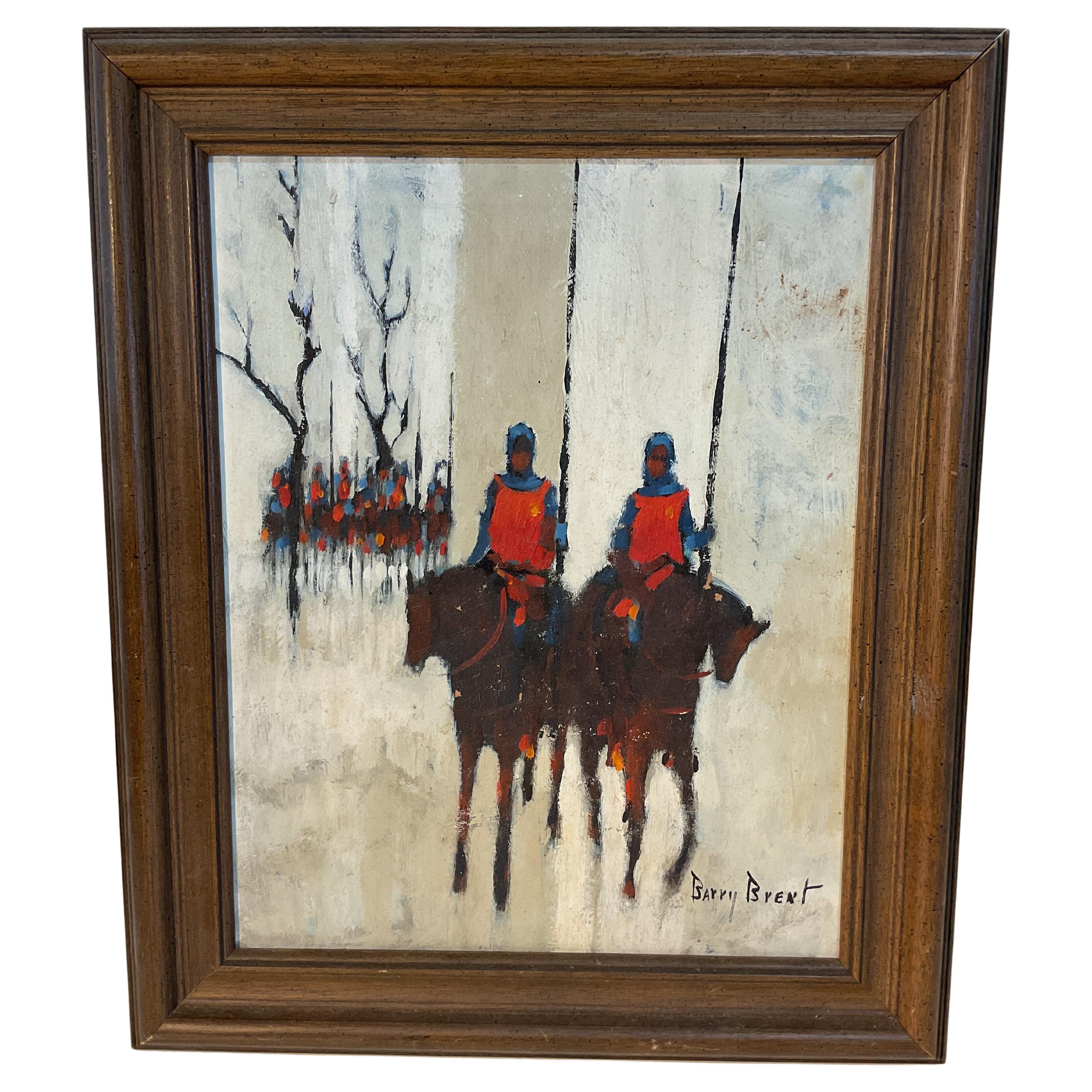 Quadro firmato di Barry Brent raffigurante una scena di caccia
