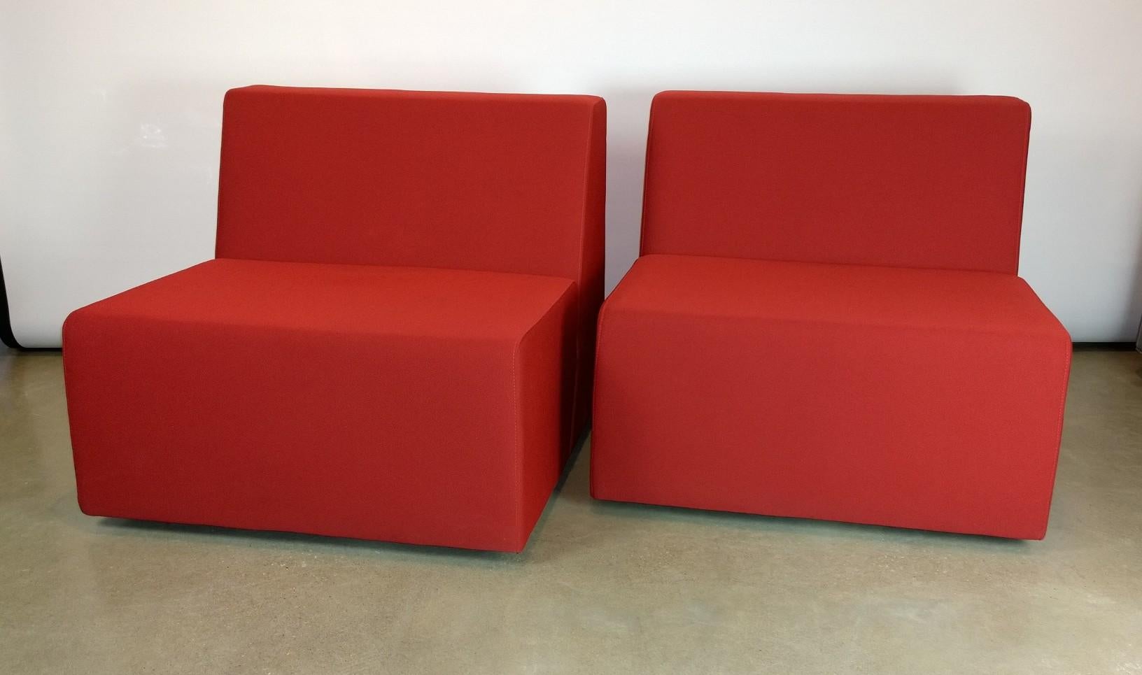 Offered is a signed pair of late 20th century / postmodern turnstone for Steelcase 