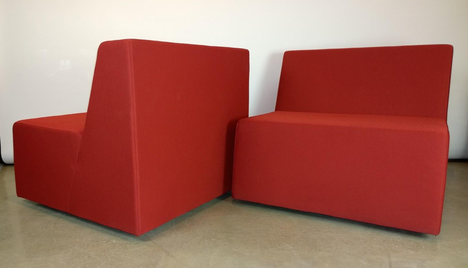Post-Modern Signed Pair of Red Turnstone for Steelcase 