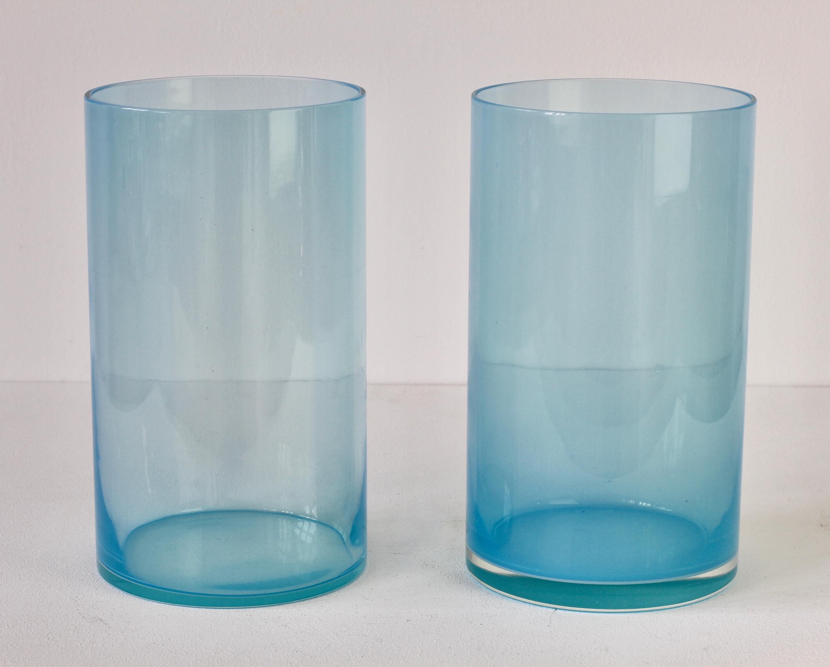 Italian Signed Pair of Antonio da Ros for Cenedese Vibrantly Colored Murano Glass Vases