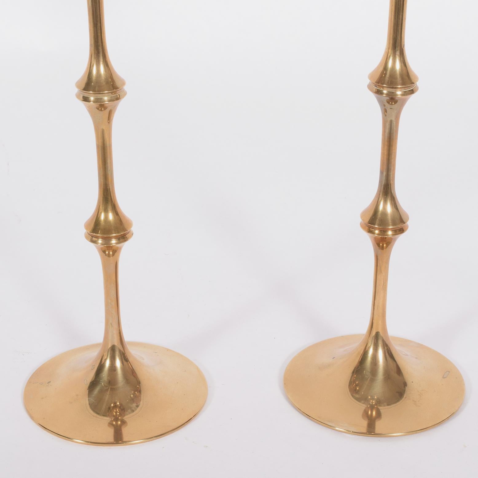 Signed Pair of Hurricane Candlesticks by Bjorn Wiinblad In Good Condition In Hudson, NY