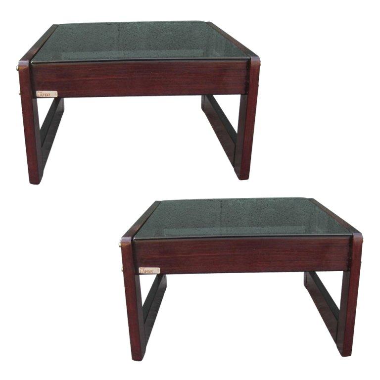 Signed Pair of Percival Lafer End or Cocktail Tables For Sale