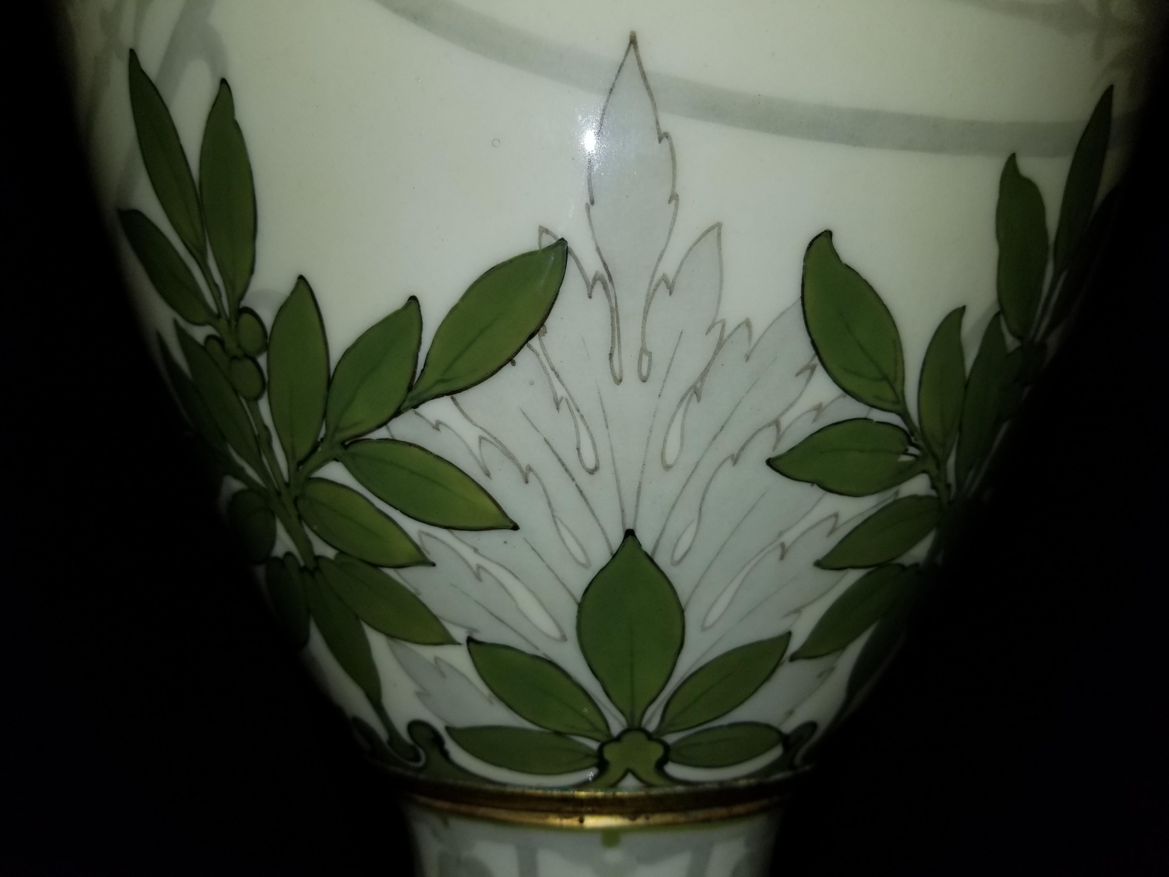 Signed Pair of Sevres ‘Third Republic’ Pate Nouvelle Pale Yellow Ground Vases For Sale 5