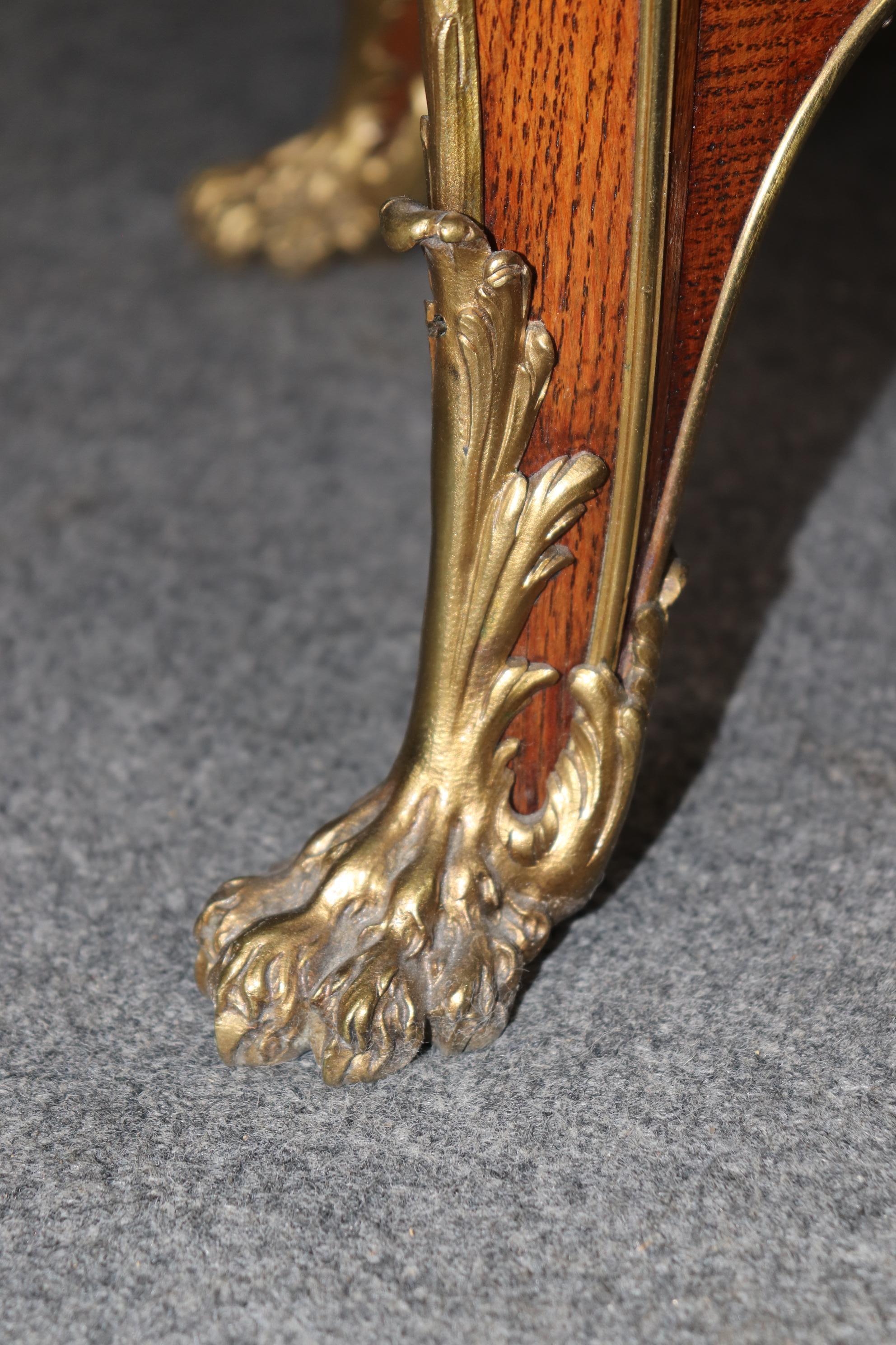 Signiertes Paar Zwiener Bronze-Konsolentische aus Eiche Breche D' Alep-Marmor, Breche D' Alep im Angebot 9