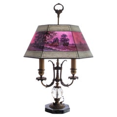Signed Pairpoint Early 20th Reverse Painted Table Lamp