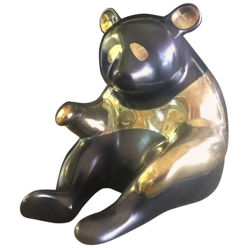 Signed Panda Bear Figure by Loet Vanderveen