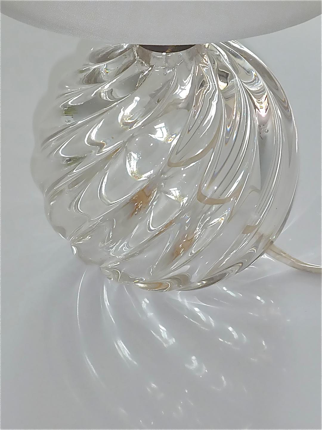 Signed Paolo Venini Diamante Midcentury Italian Table Lamp Clear Murano Glass 4
