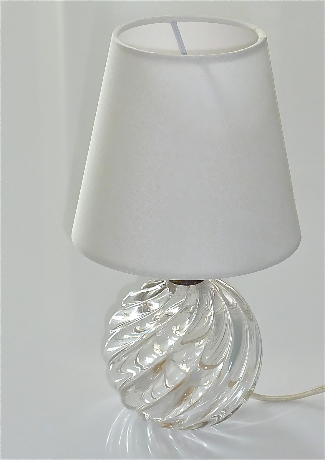 Signed Paolo Venini Diamante Midcentury Italian Table Lamp Clear Murano Glass 5