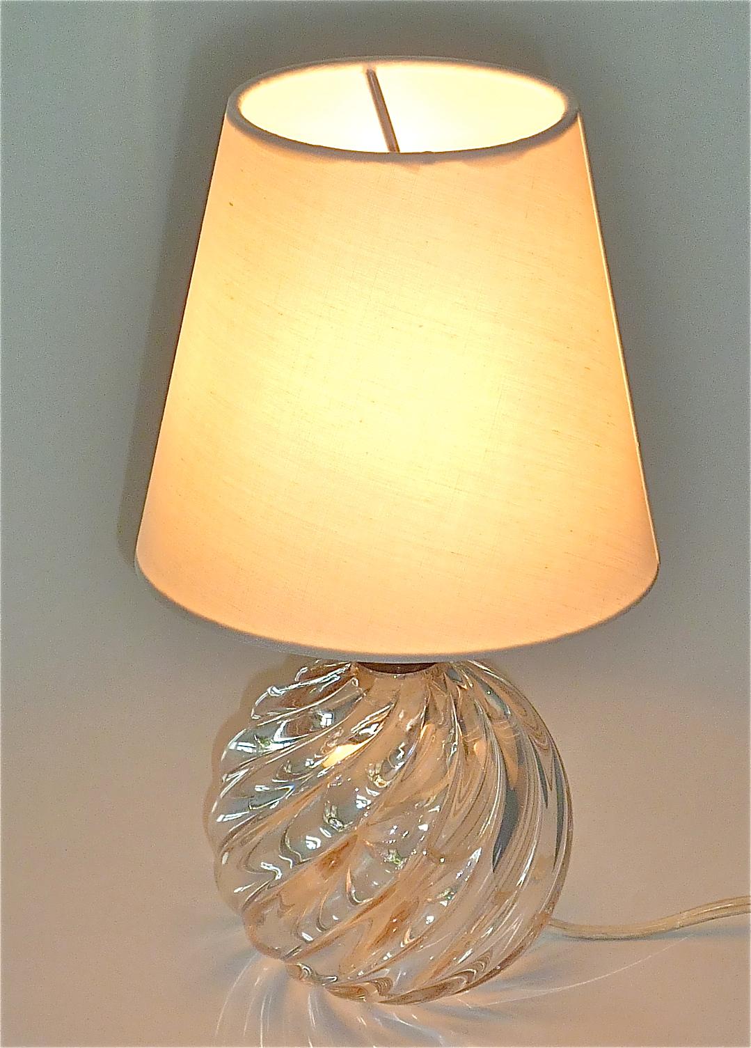 Signed Paolo Venini Diamante Midcentury Italian Table Lamp Clear Murano Glass 6